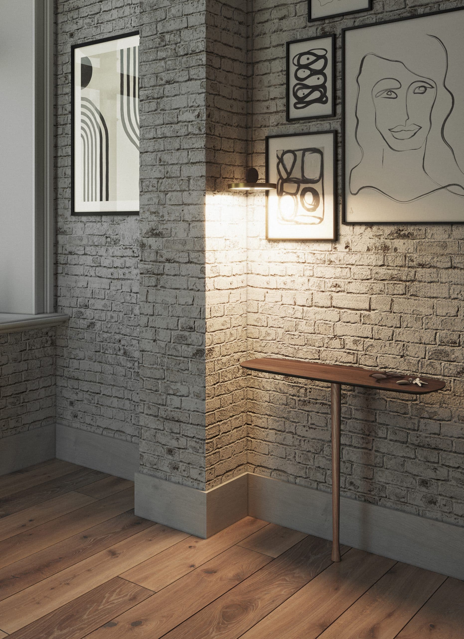 Nástěnná konzola UNICA - KONFIGURACE 02 ořechová dýha