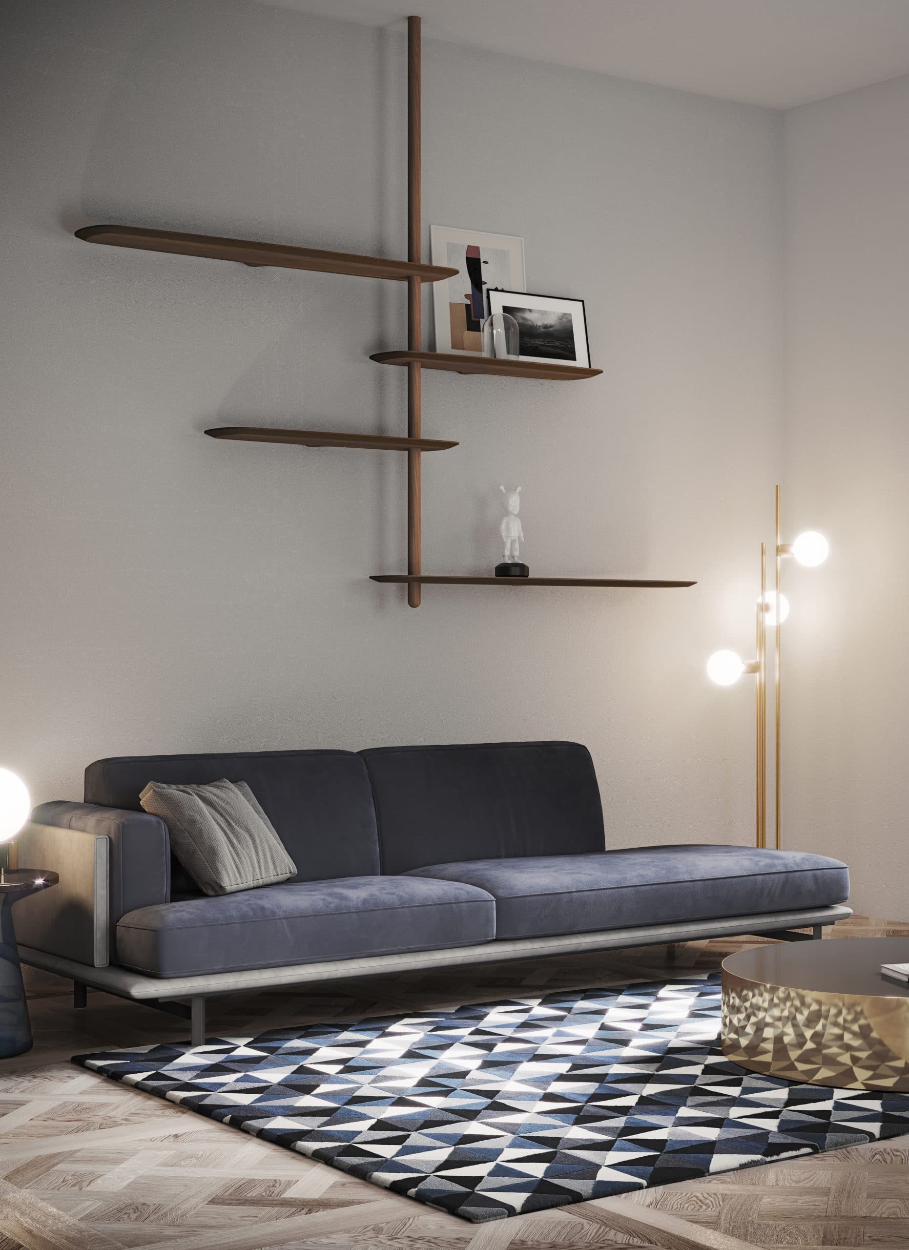 UNICA Wall Shelf - CONFIGURATION 07 Black Ash Veneer