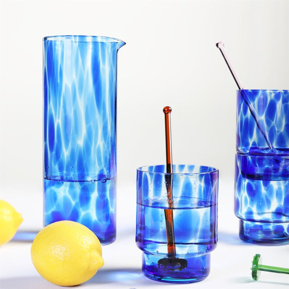 TORTOISE glass set blue glass