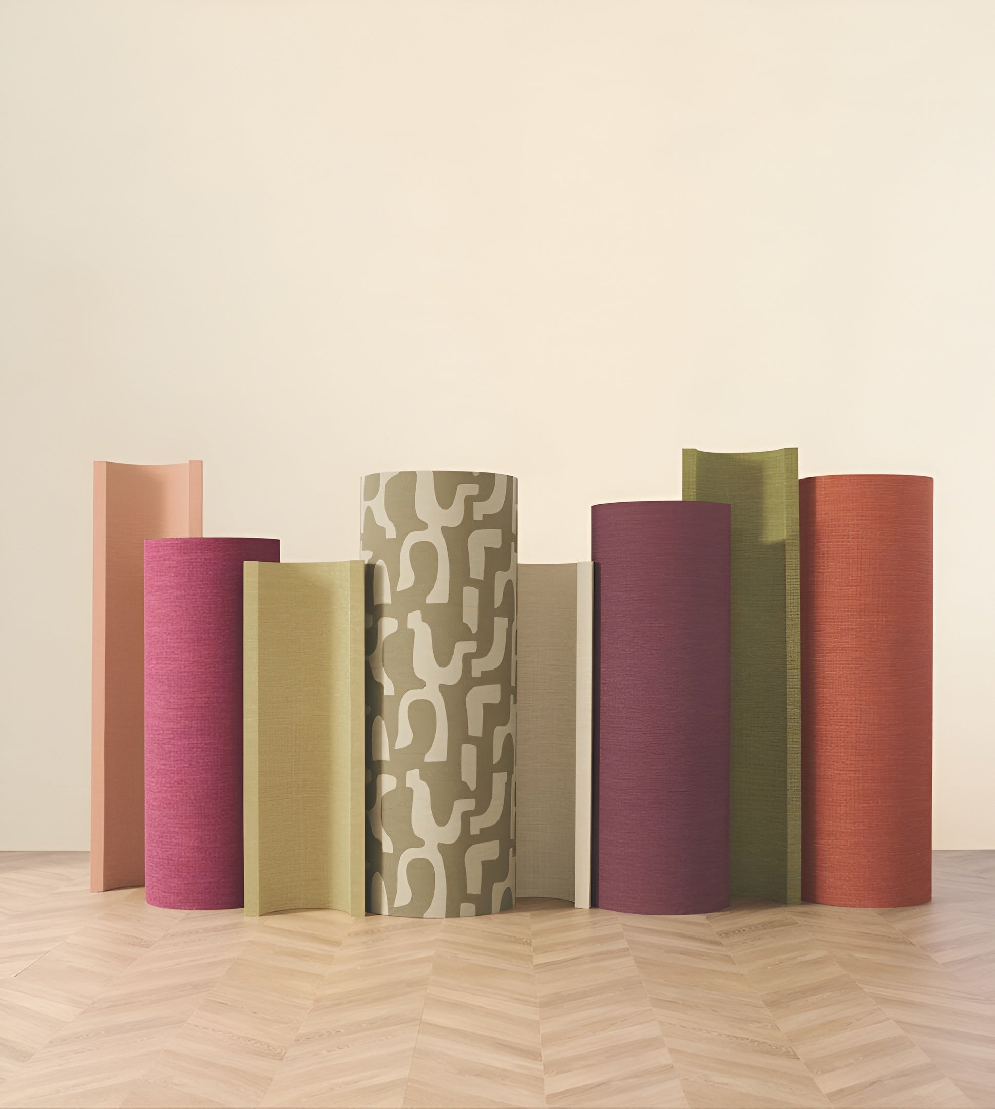 Structural wallpaper imitating linen canvas SHINOK - LIN brown