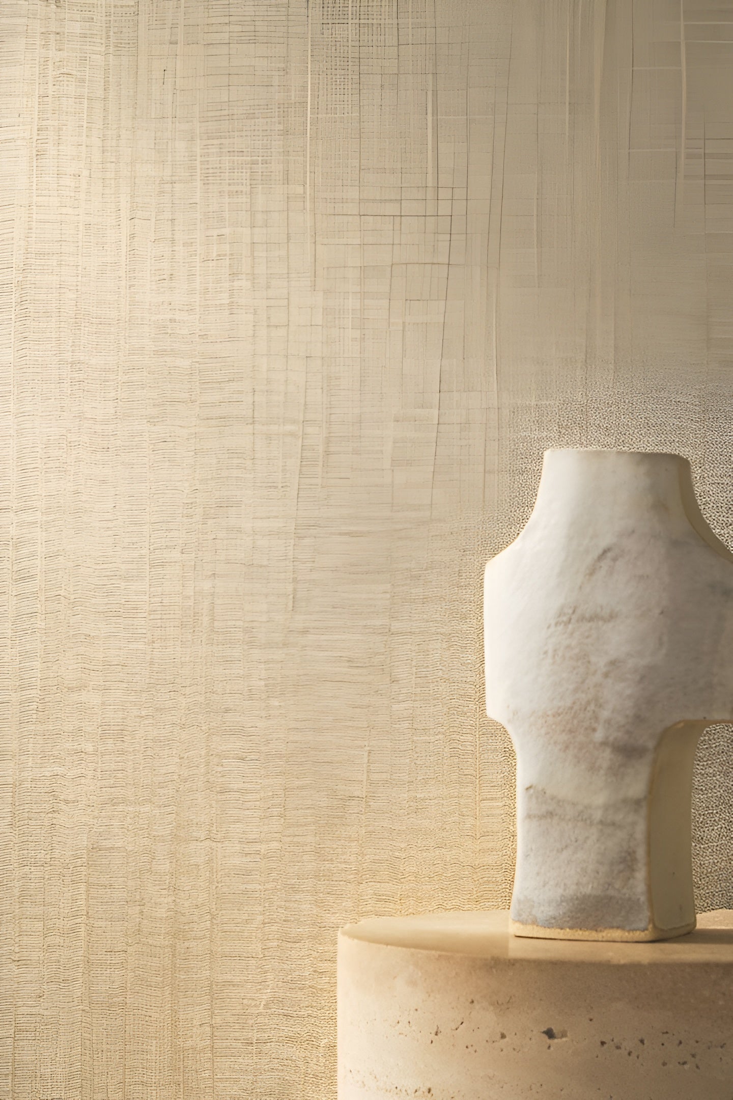 Textile structural wallpaper on metallic foil RADIEUSE - ANTHRACITE COPPER anthracite with copper