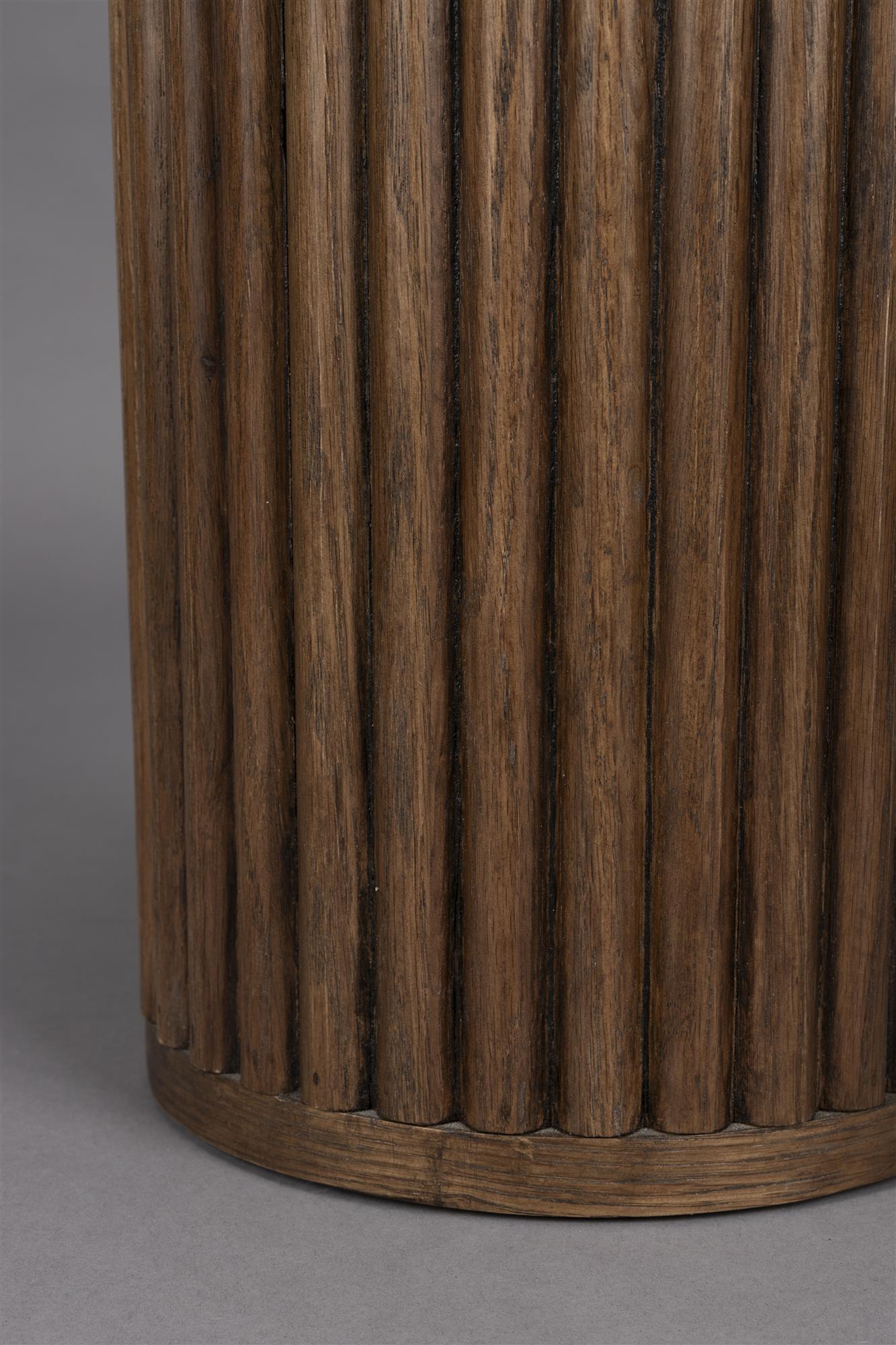 Stolek ARDA krémový mramor s dubovým dřevem