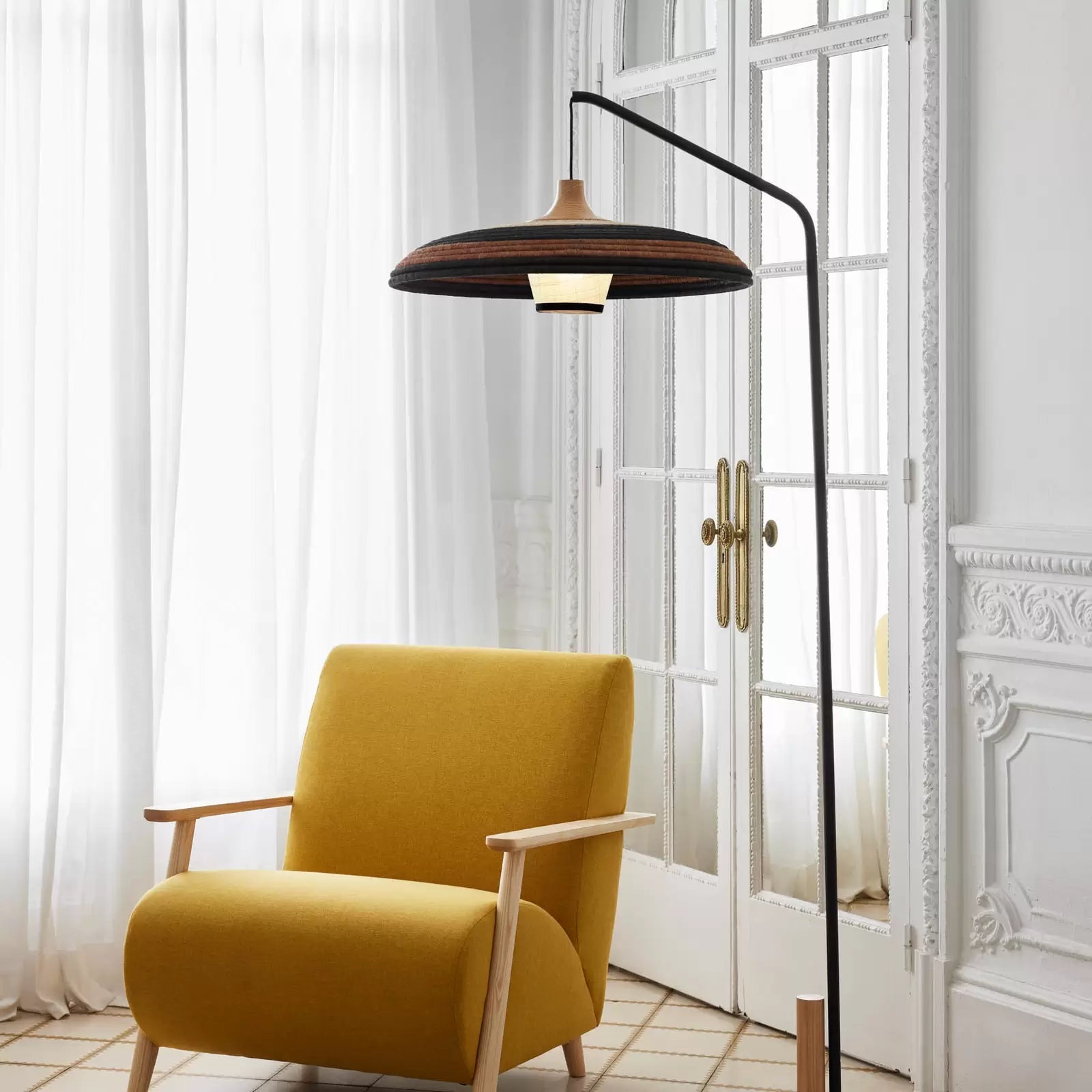 Stojací lampa GRASS hnědá