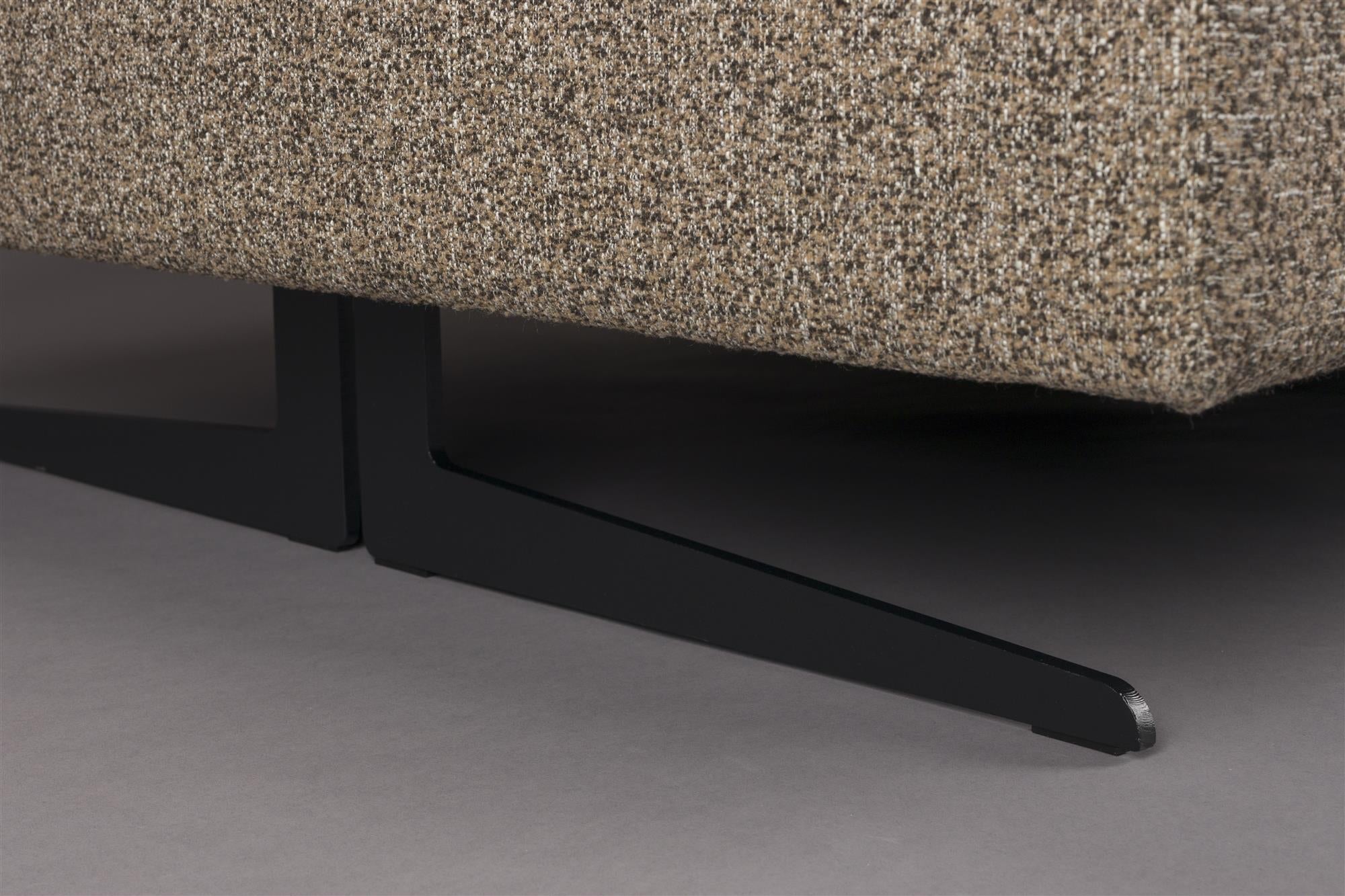 Rohová sedačka SHELLY tmavě béžový melír s černým podstavcem