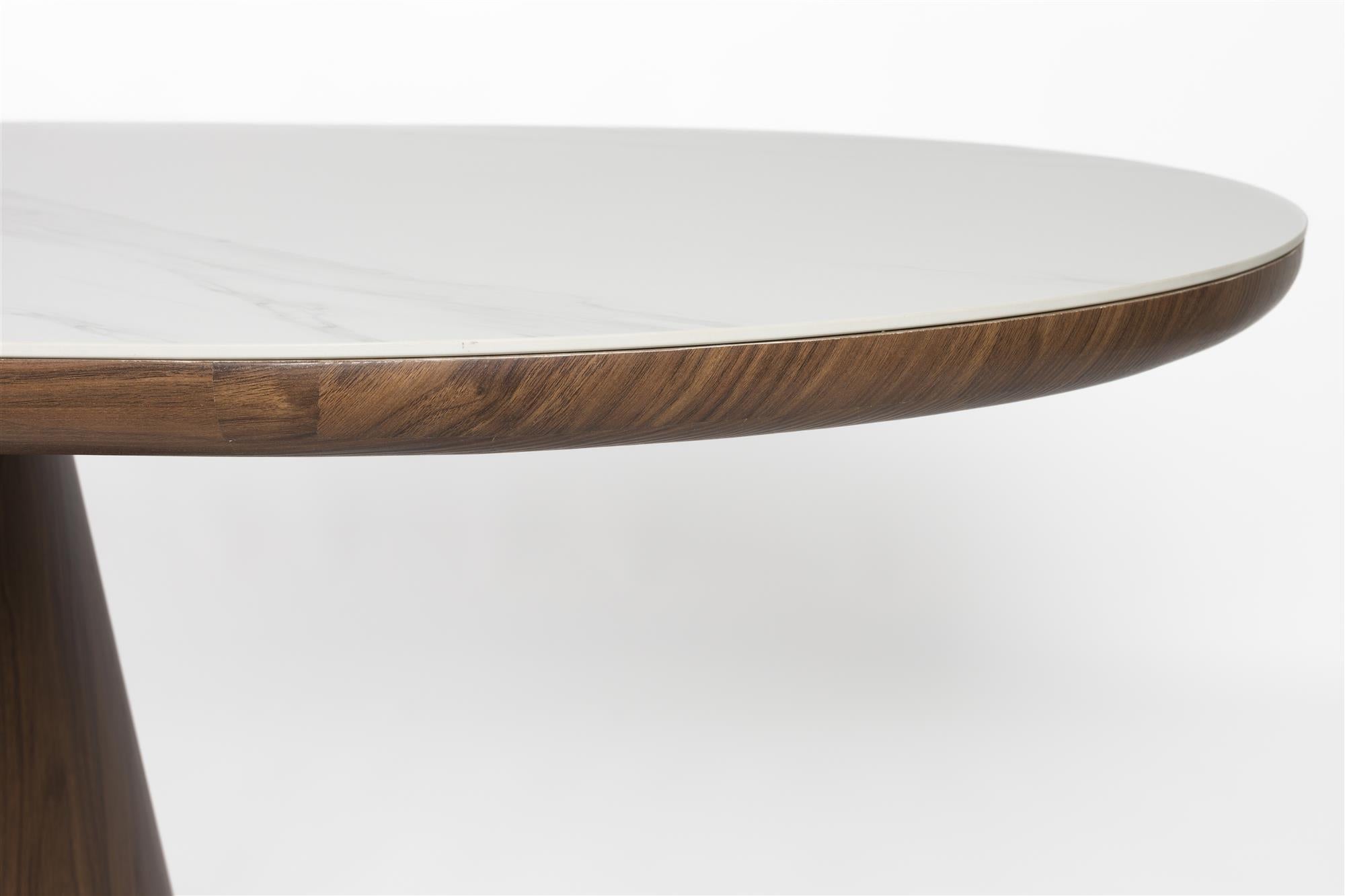 ALMIRA walnut table with marble imitation