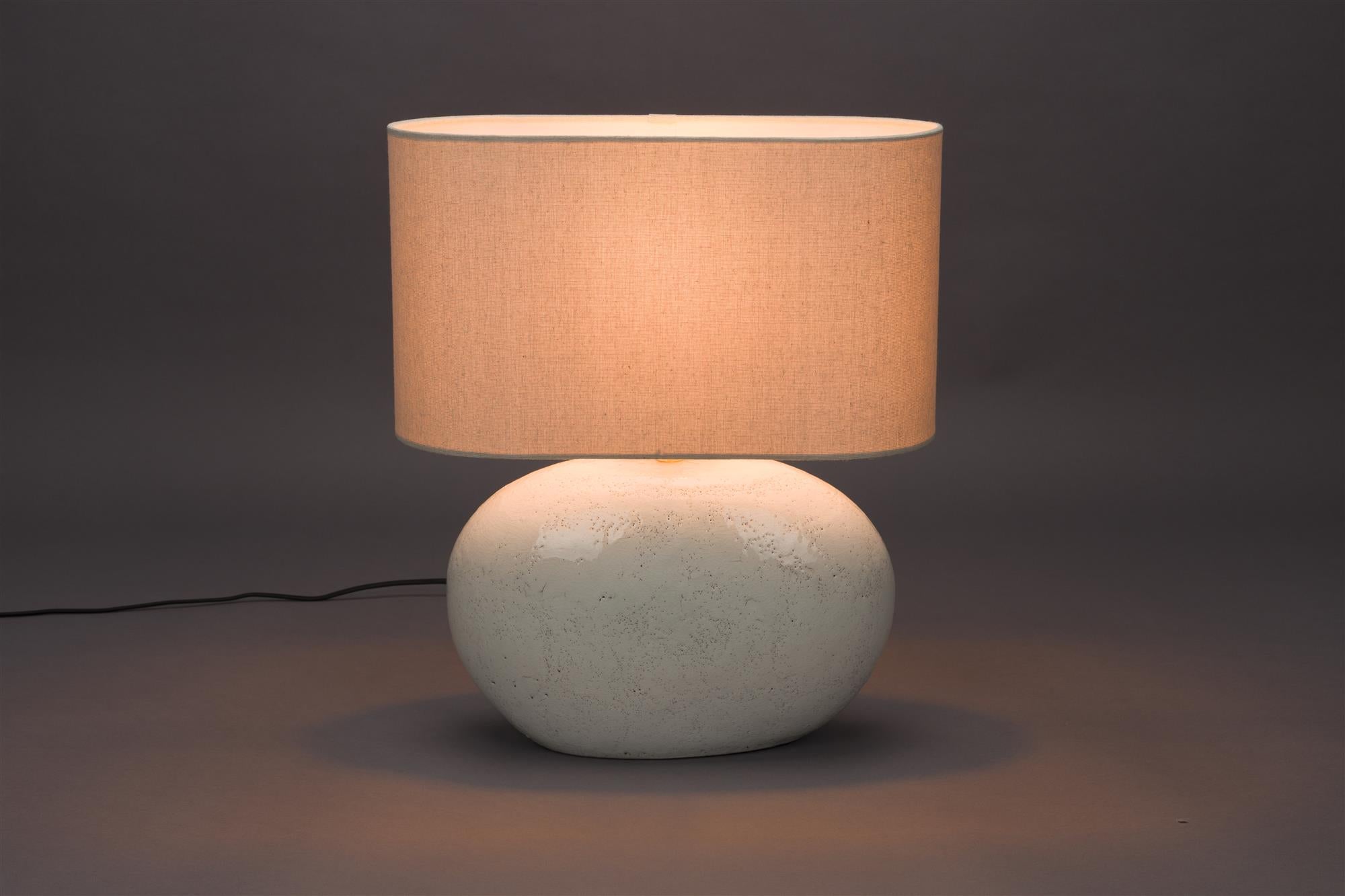 Stolní lampa HAILEY světle béžová keramika