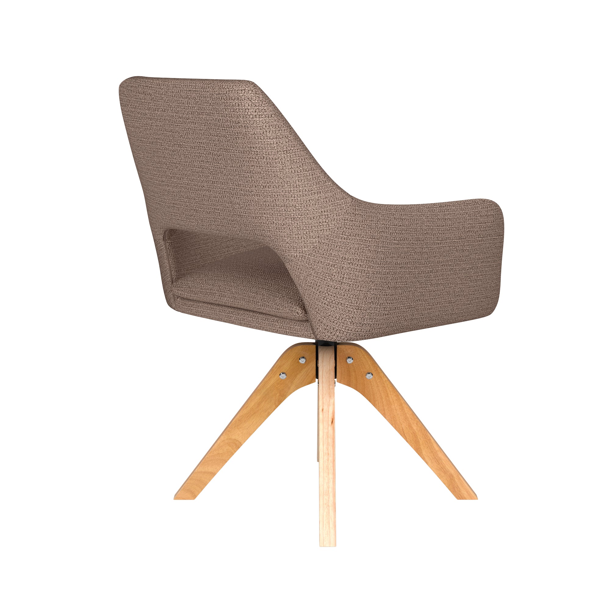 MOS taupe swivel chair with wooden base