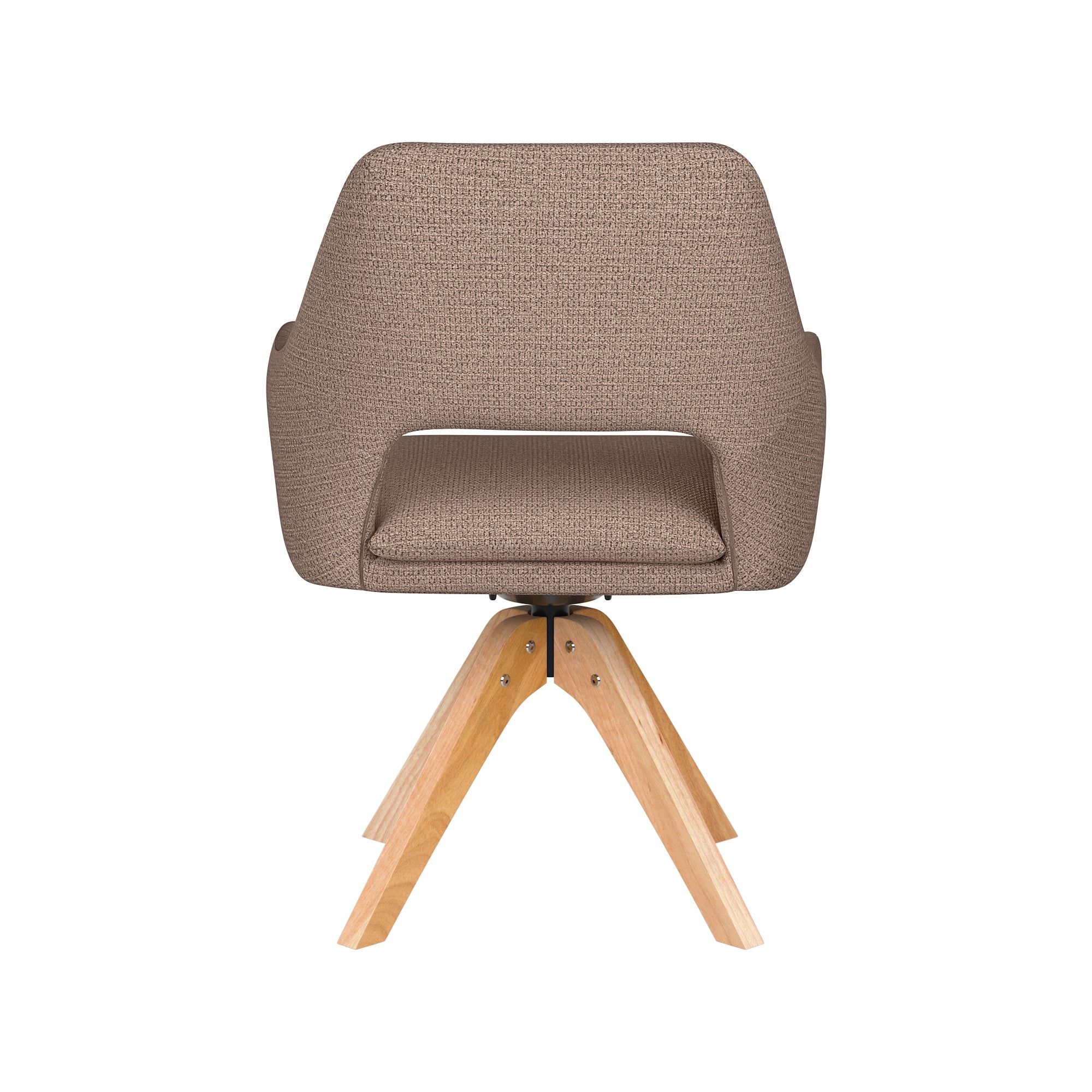 MOS taupe swivel chair with wooden base