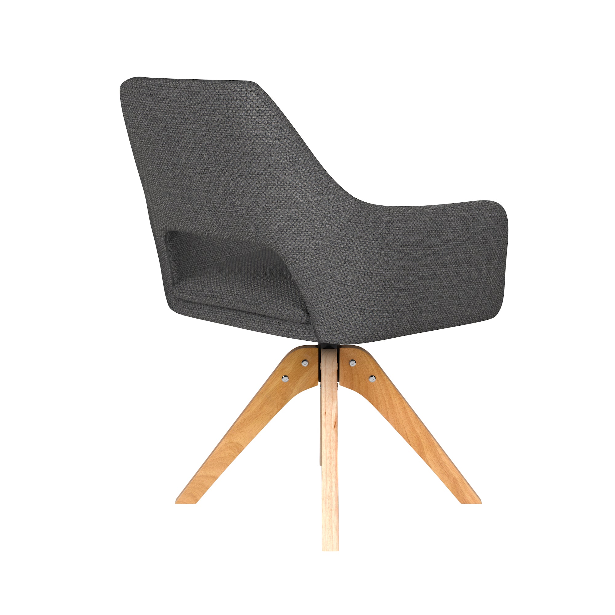 MOS gray swivel chair with wooden base