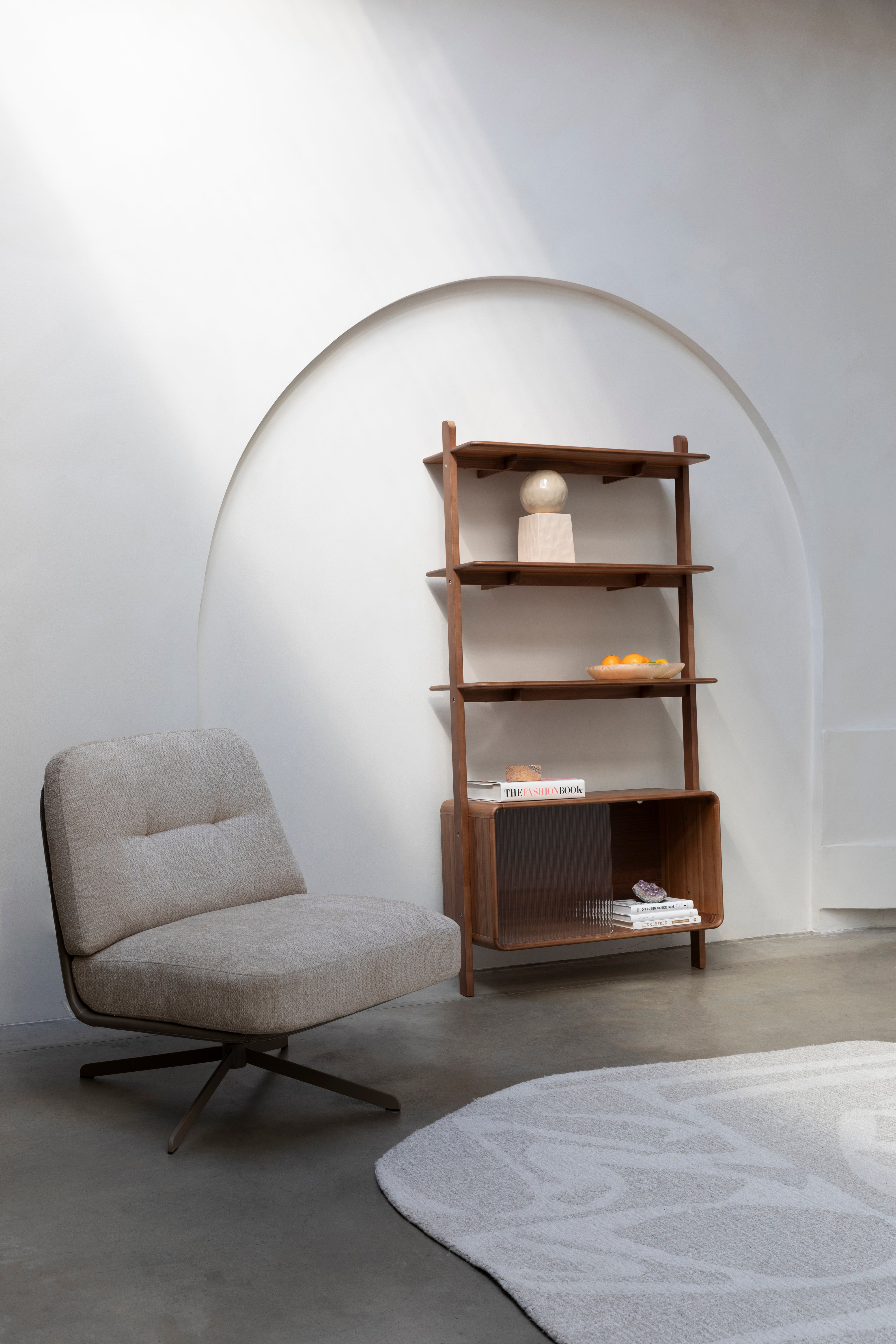 RISE dark veneer shelf