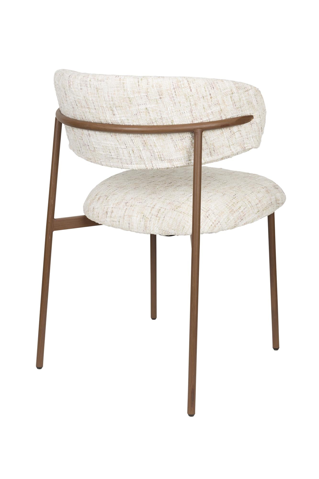 Židle CLAES bílá s hnědým podstavcem