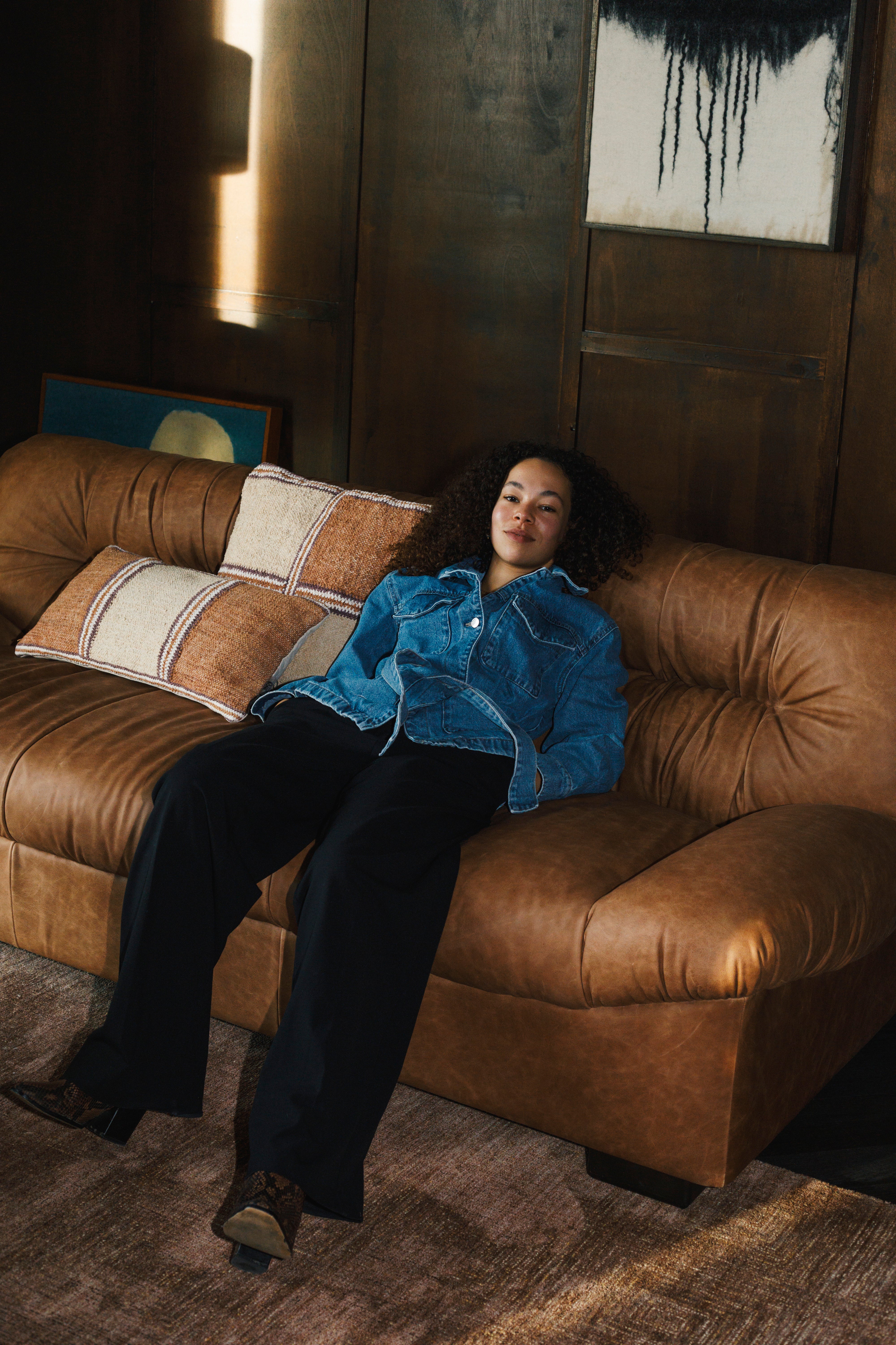 Sofa DOUGLAS z koňakové kůže