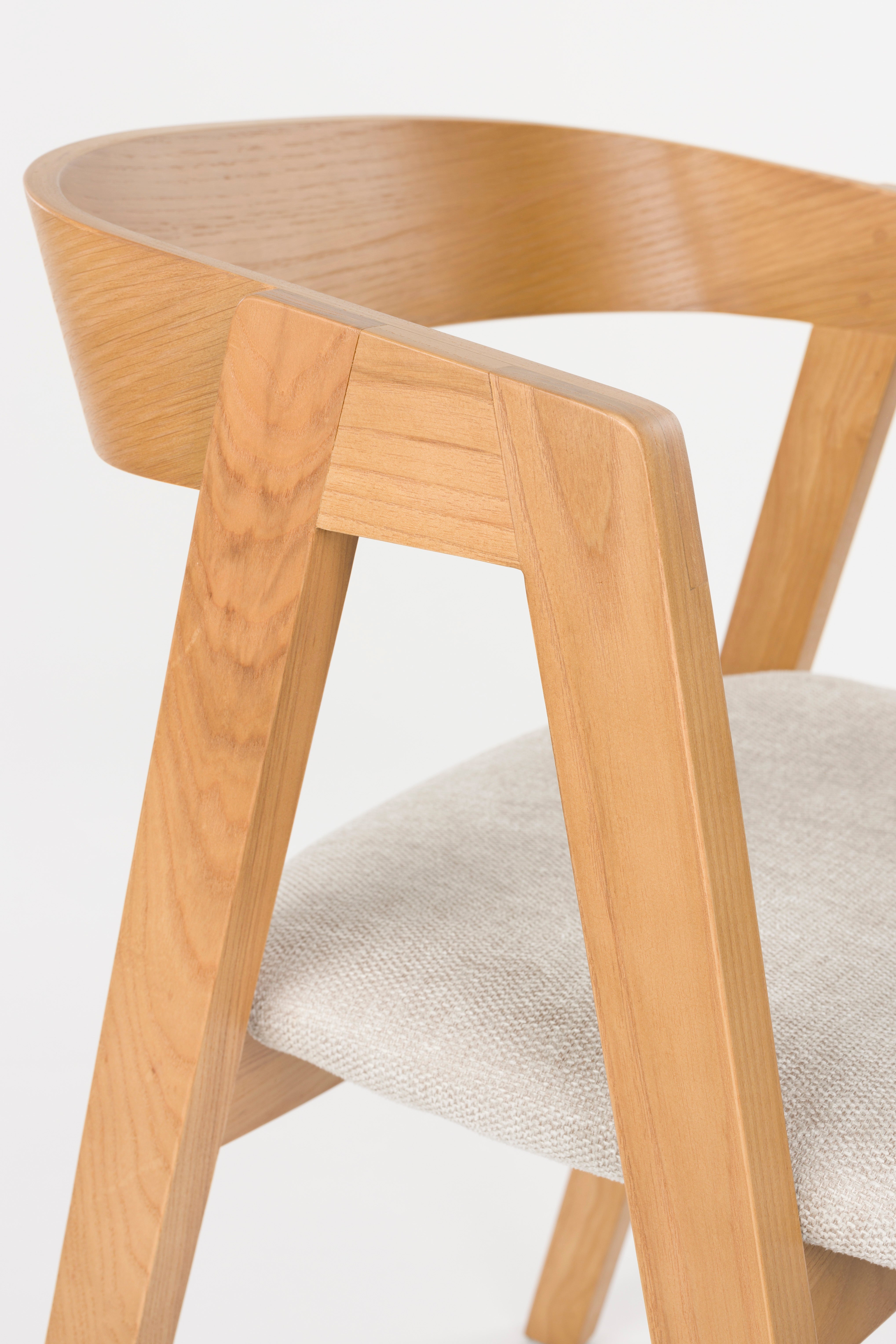 MADS chair in ash wood with beige seat