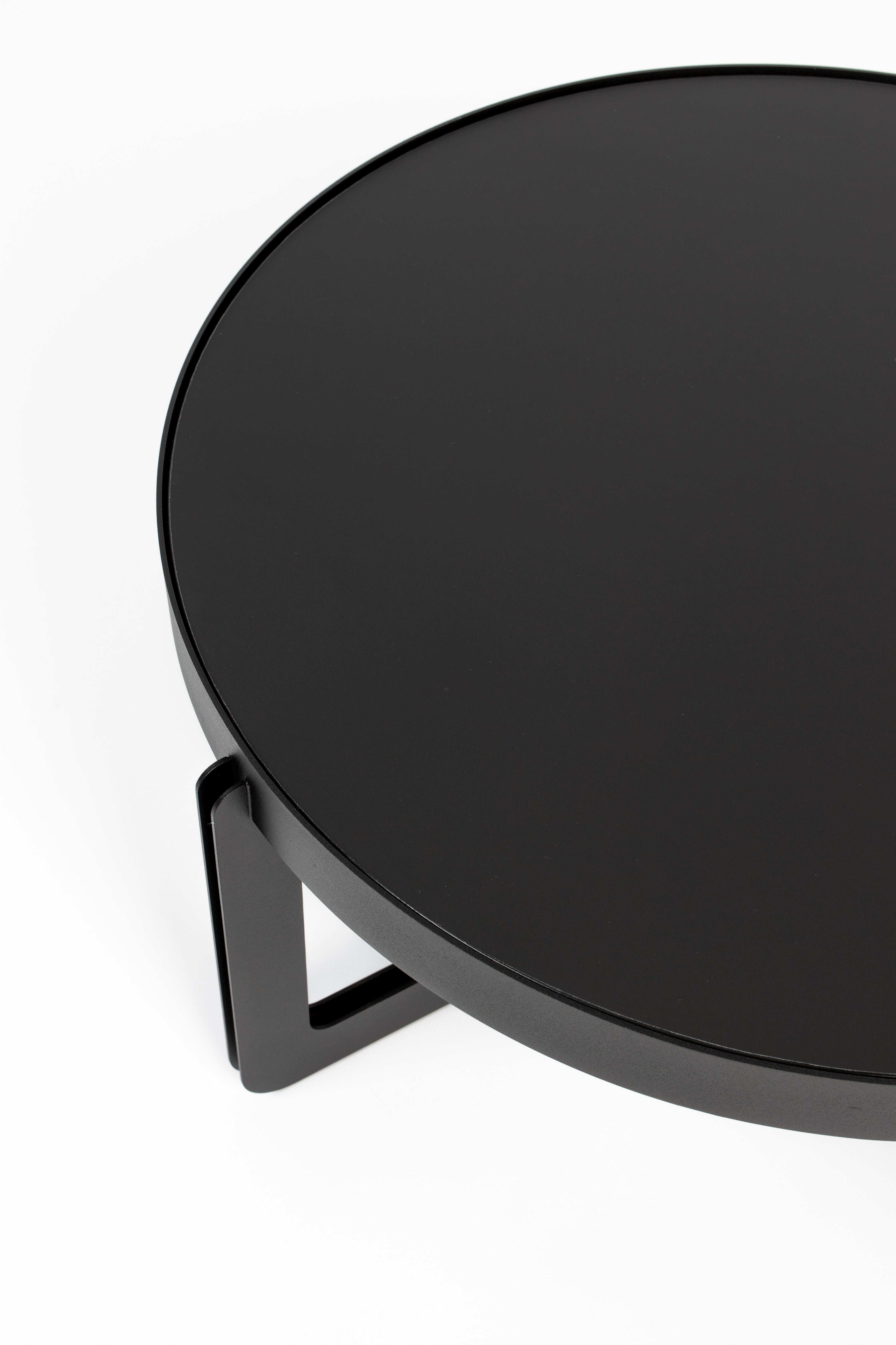 Kulatý černý konferenční stolek CENTRE