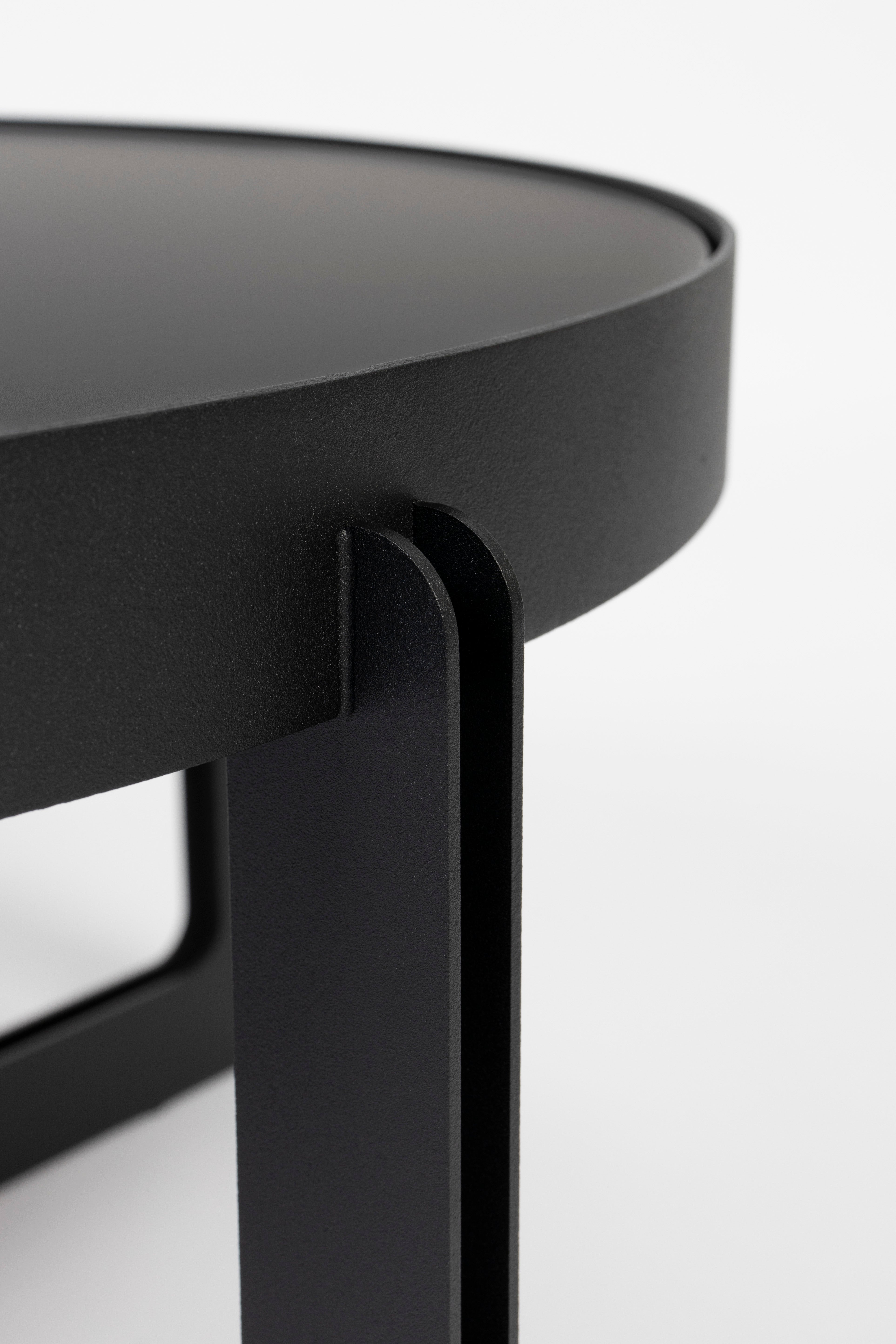 Kulatý černý konferenční stolek CENTRE