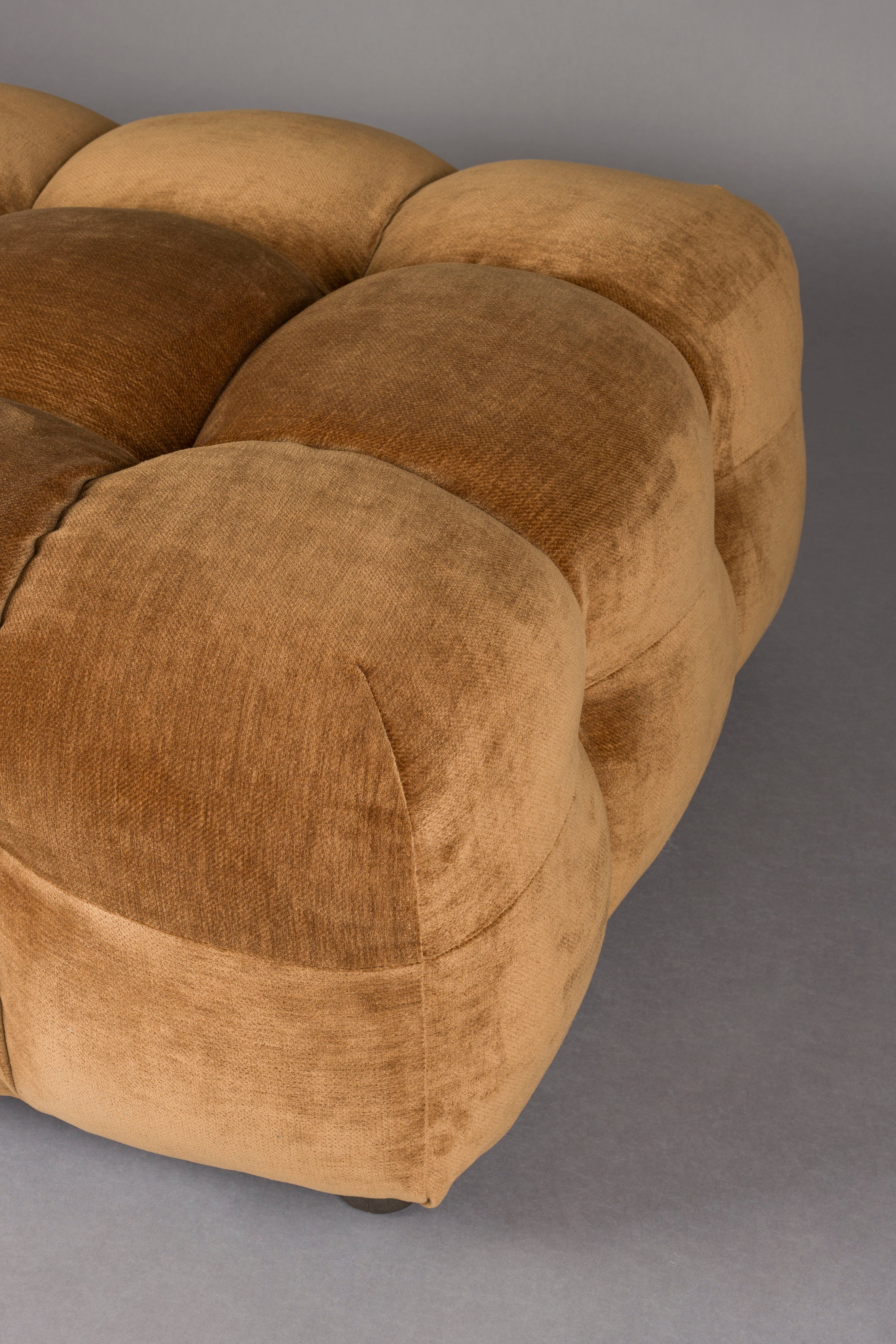 Hackman Puff in Cognac Velvet