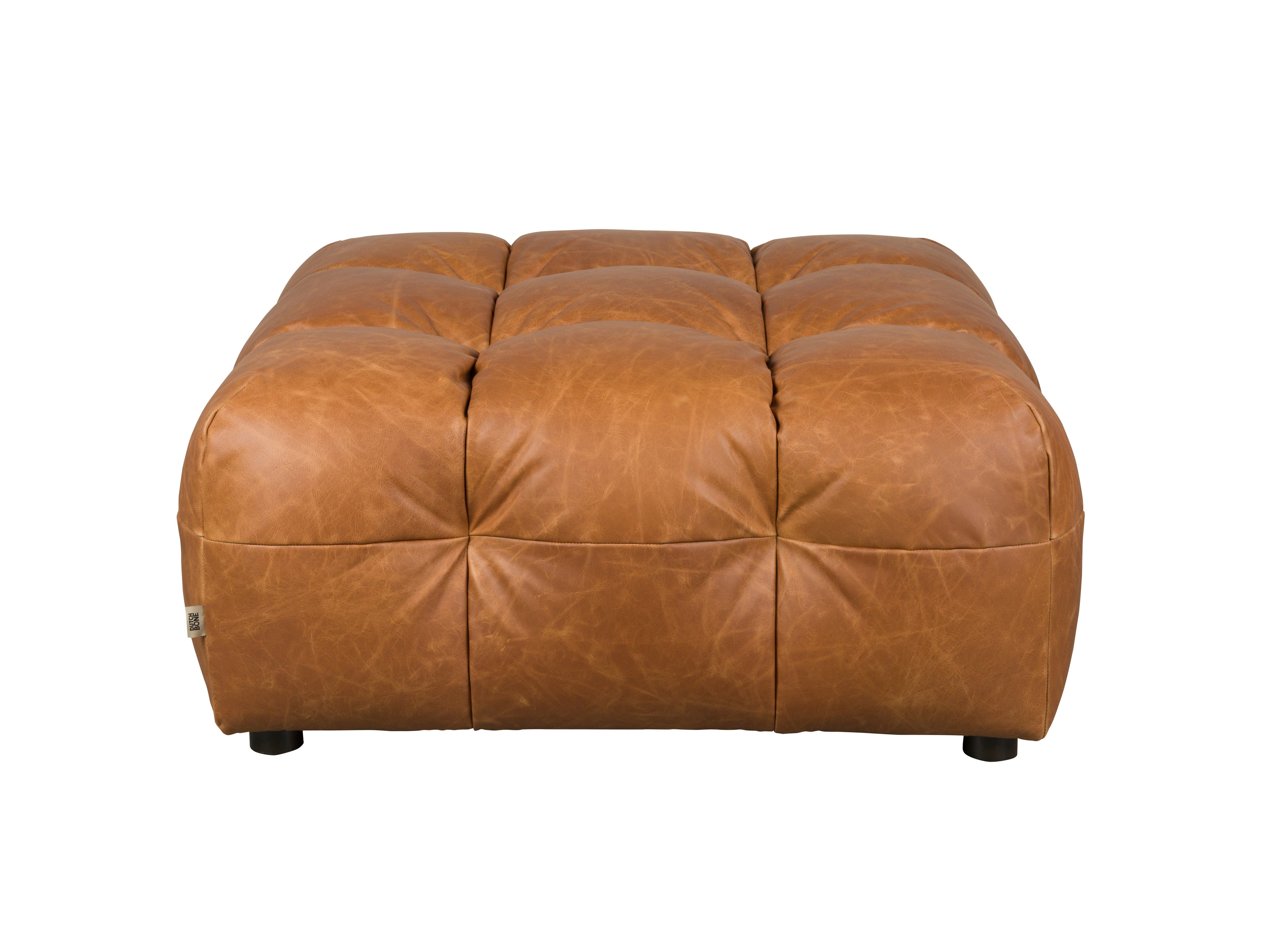 Hackman Pouf in Cognac Leather
