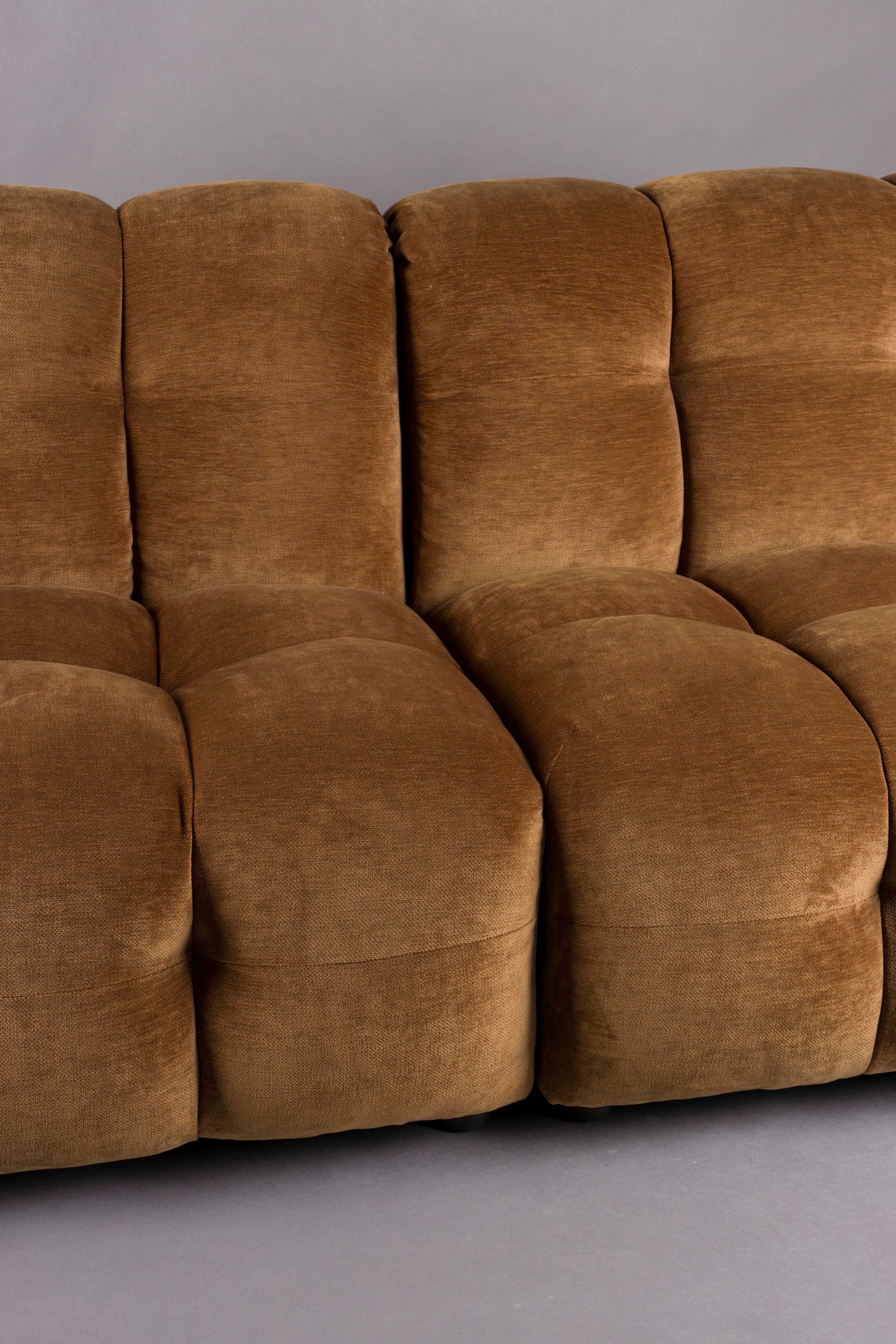 4.5-seater HACKMAN sofa in cognac velvet