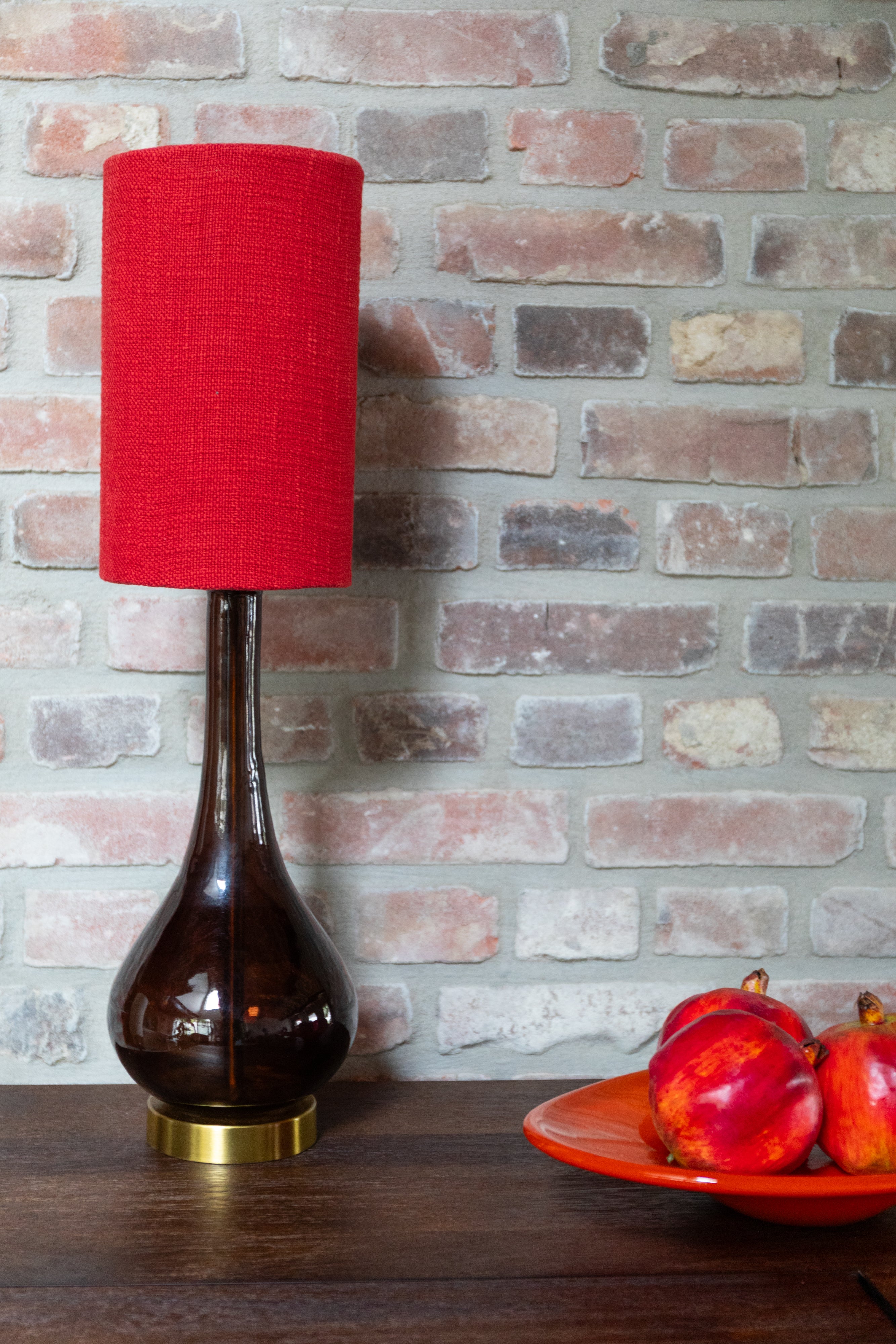JULES table lamp red with brown base