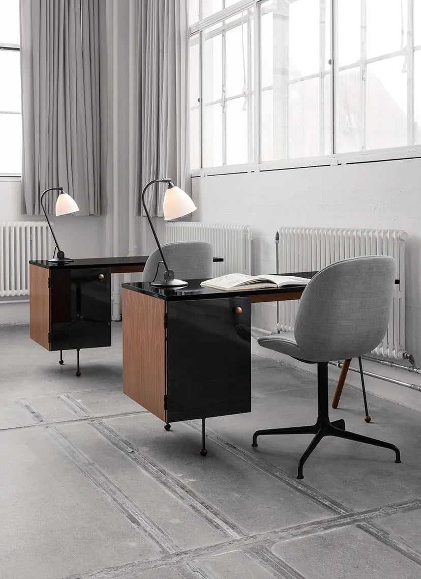 BESTLITE BL2 table lamp black with porcelain shade