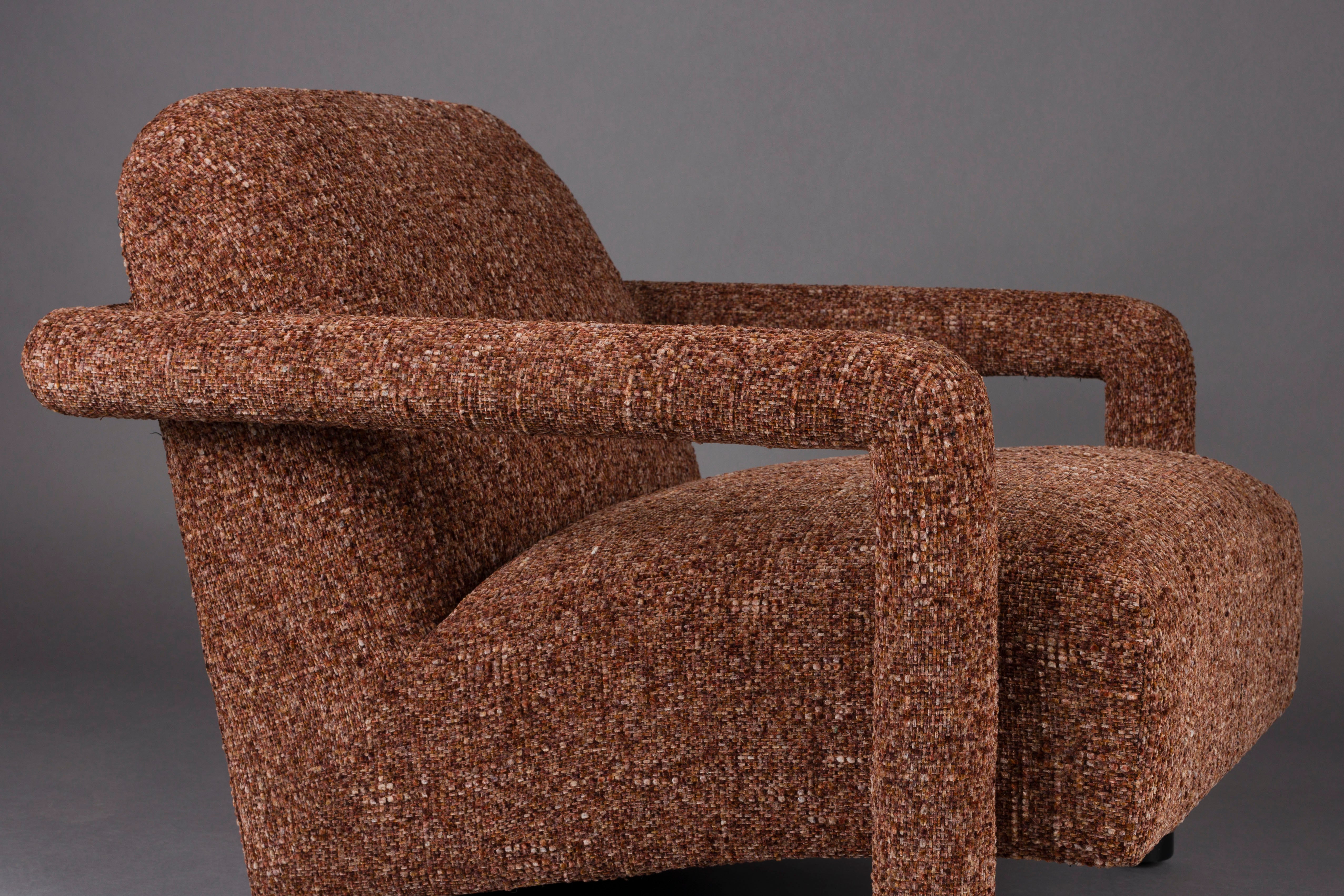 KENT armchair in burgundy with red