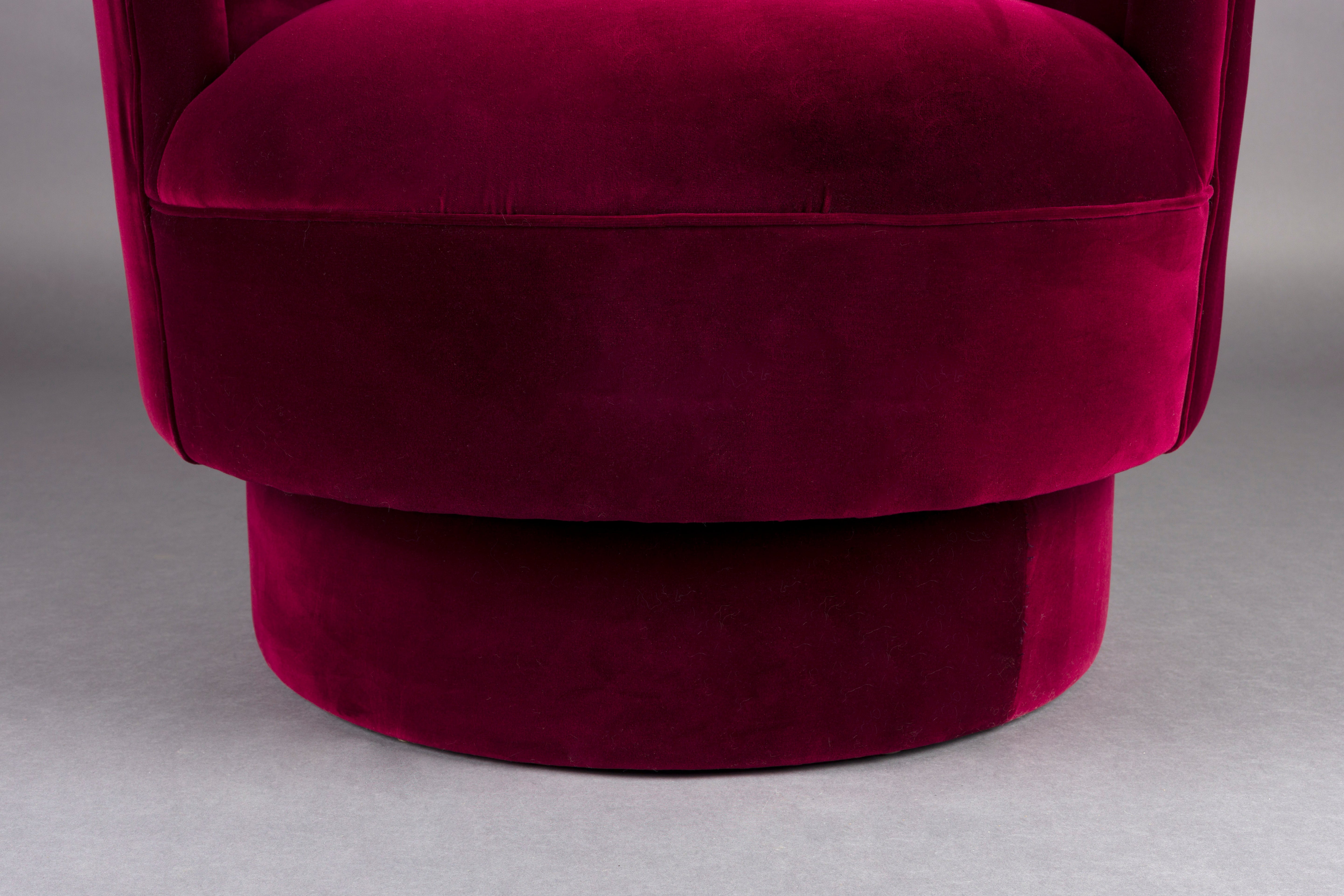 DOROTHY swivel armchair dark fuchsia