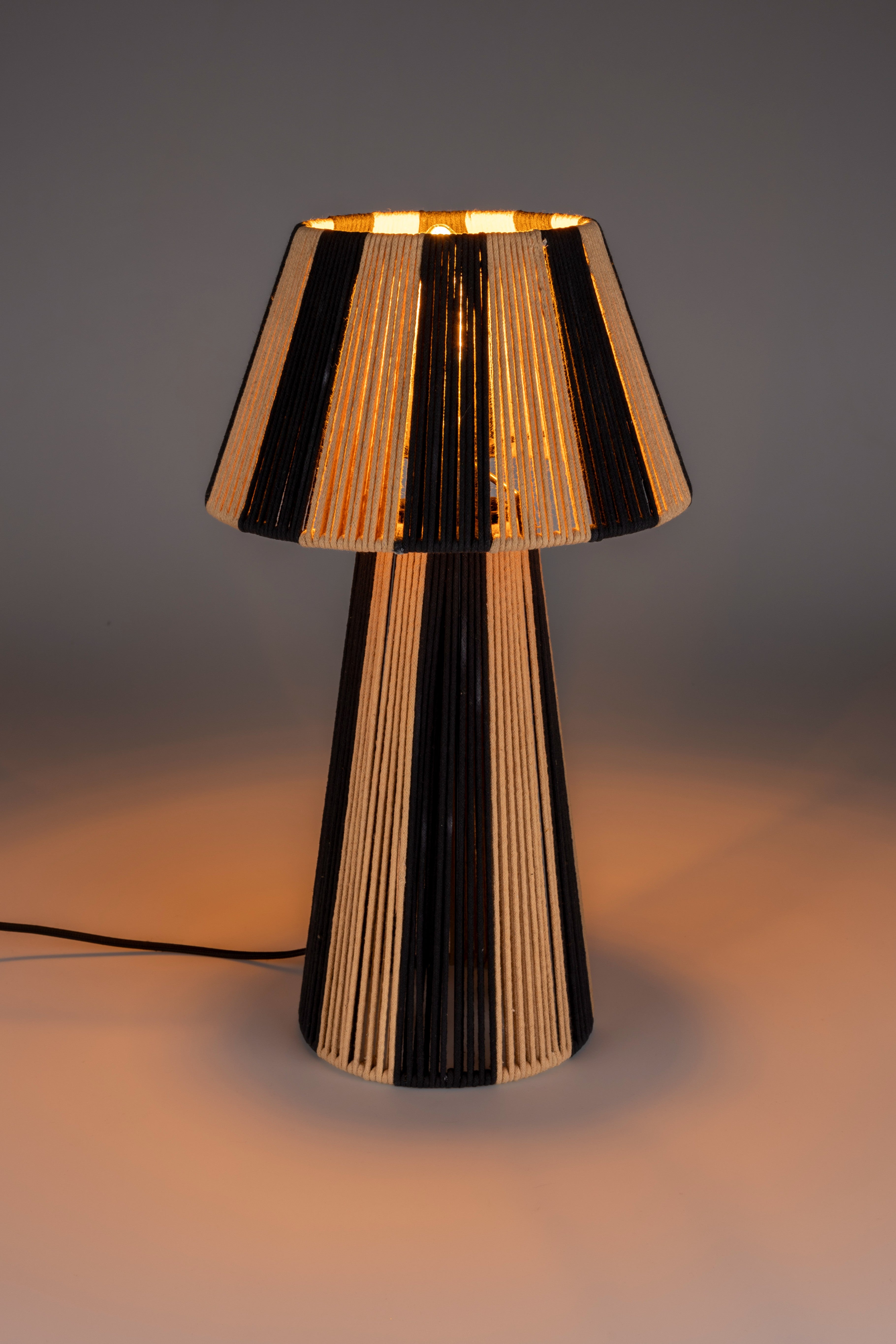 STRIPE IT UP table lamp light brown with black