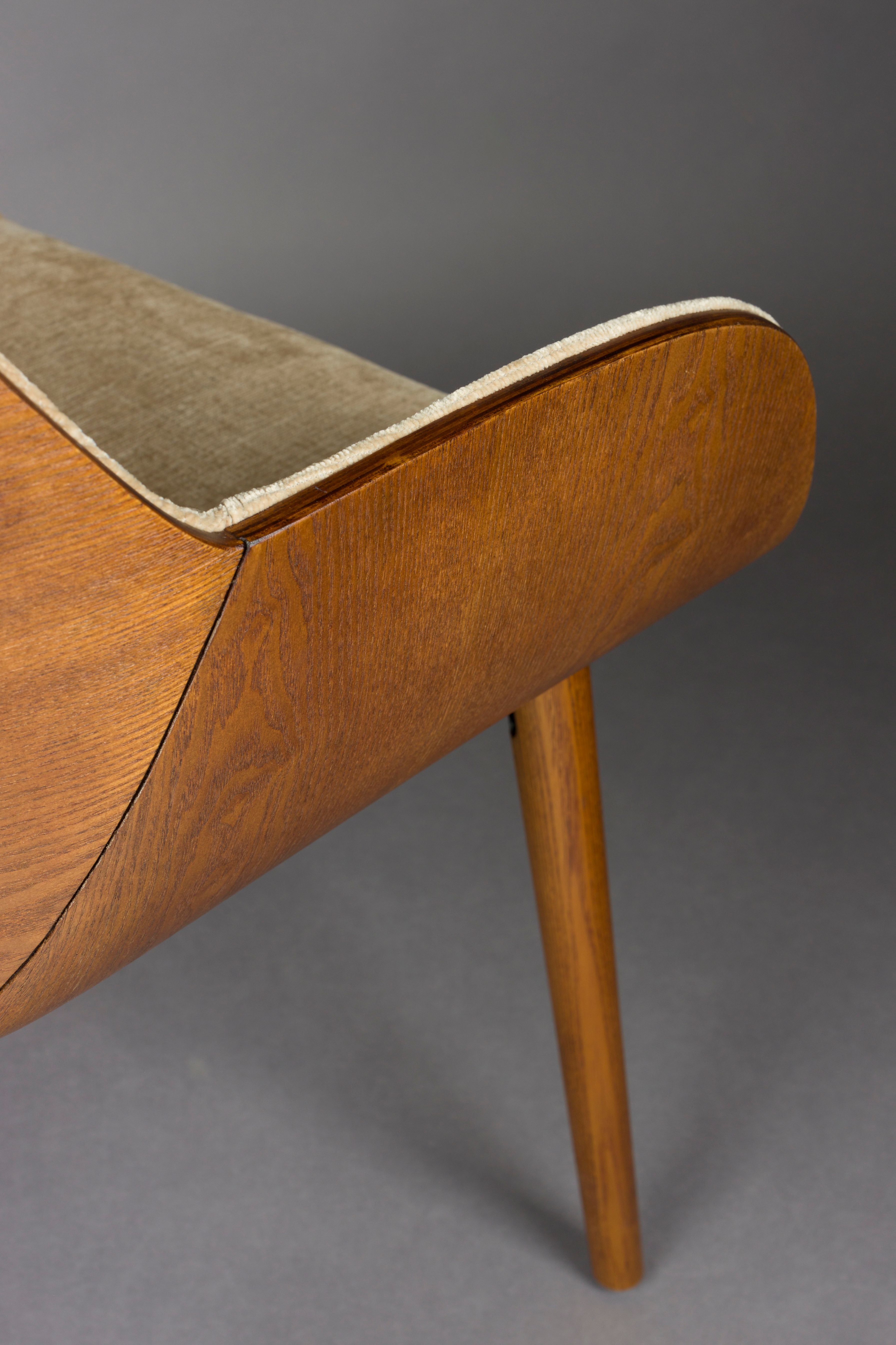 Židle TAYLOR béžová s dřevěnou základnou