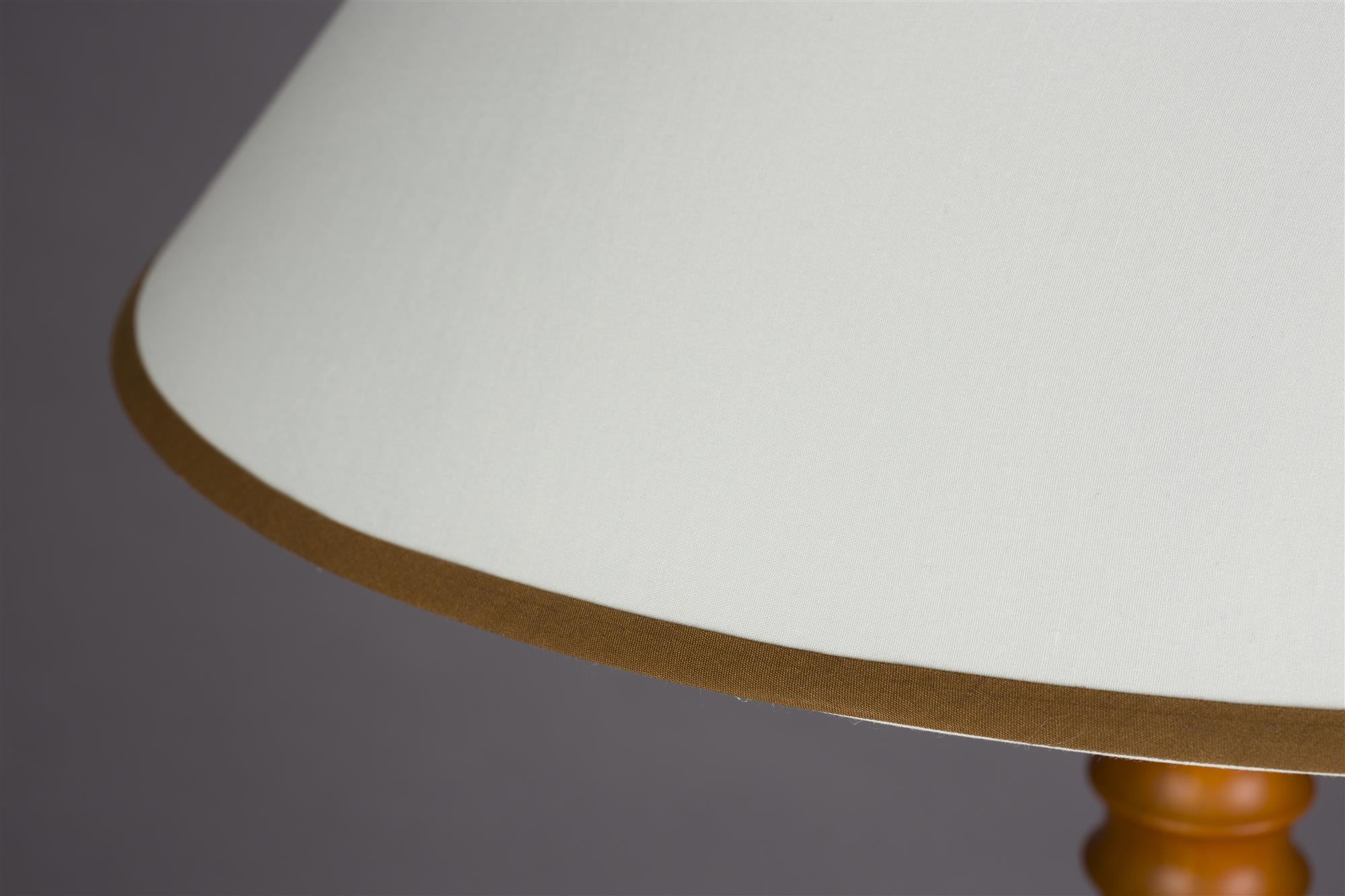 Stojací lampa HORACE z dubového dřeva s bavlněným stínidlem