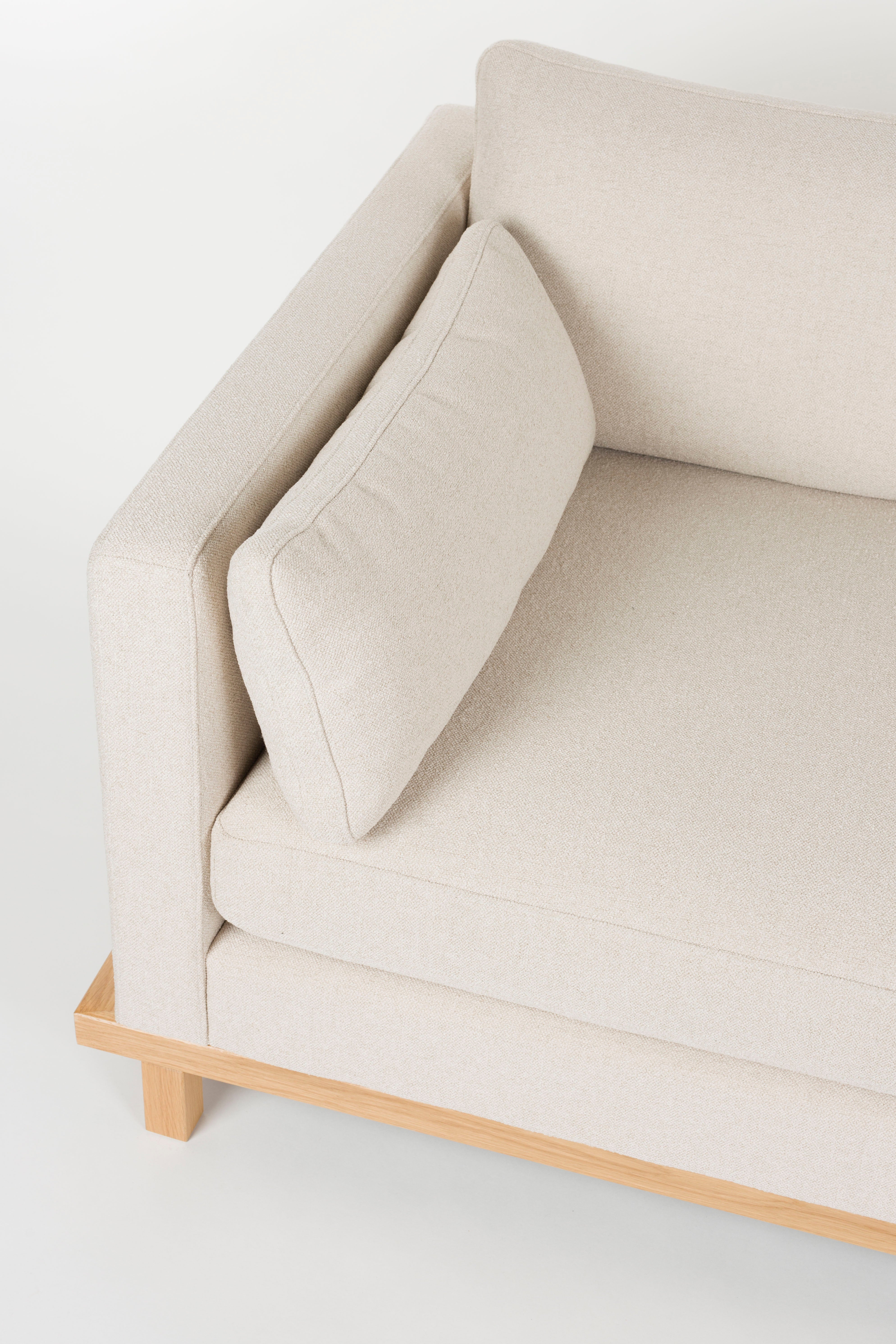 4.5-seater BLOSSOM sofa in beige with a wooden base