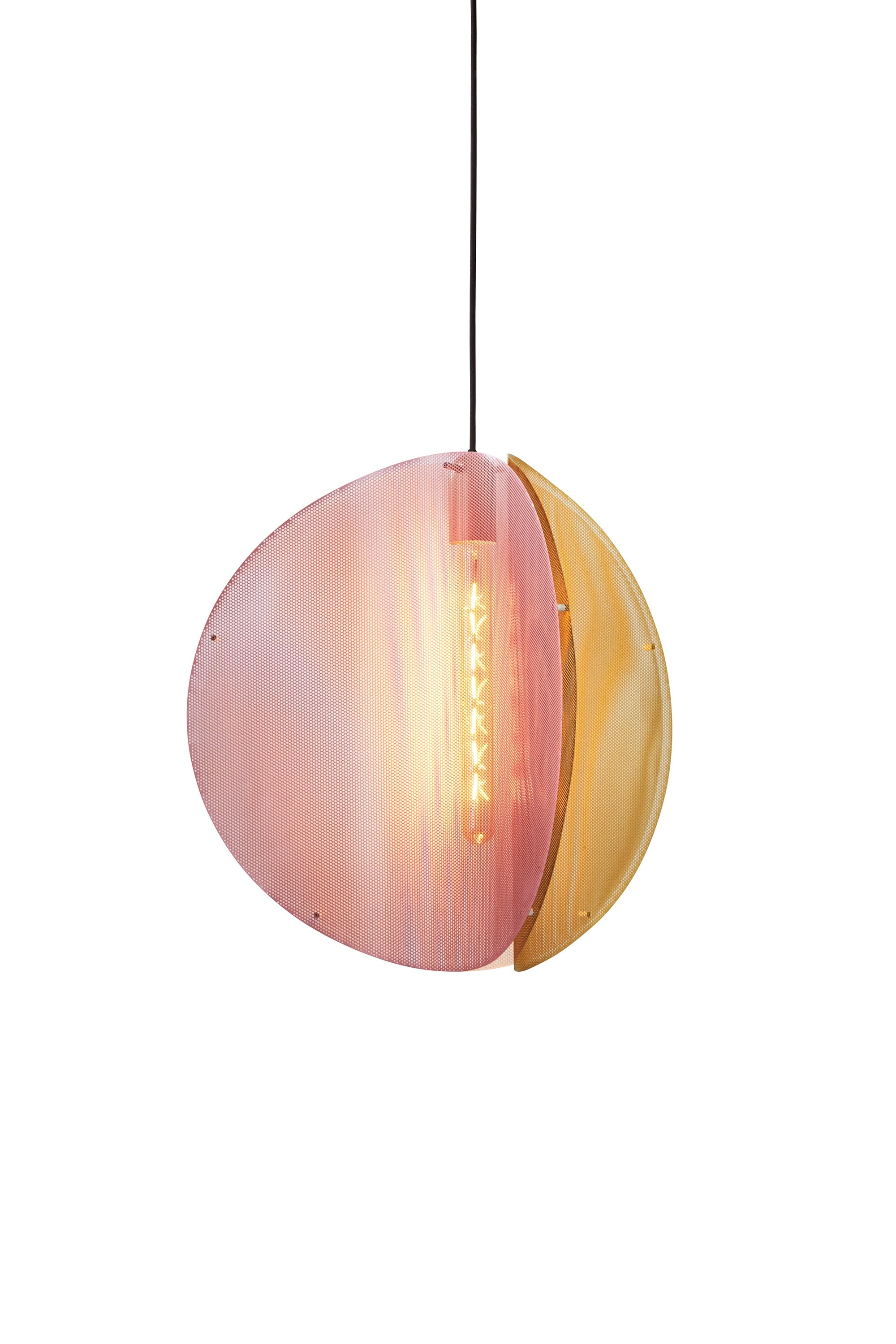 Lampa visící PROXIMA mosazná s růžovou
