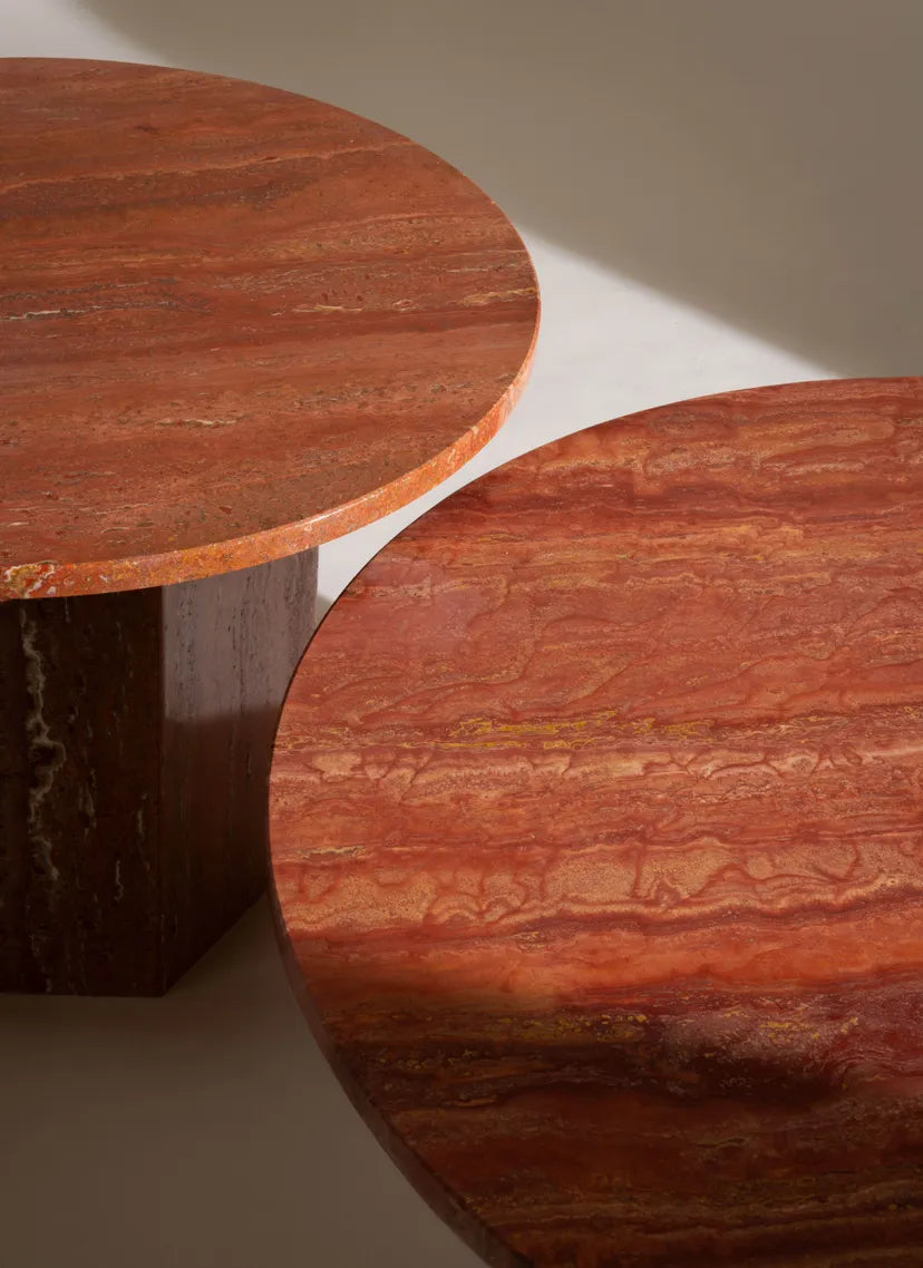 EPIC coffee table red travertine