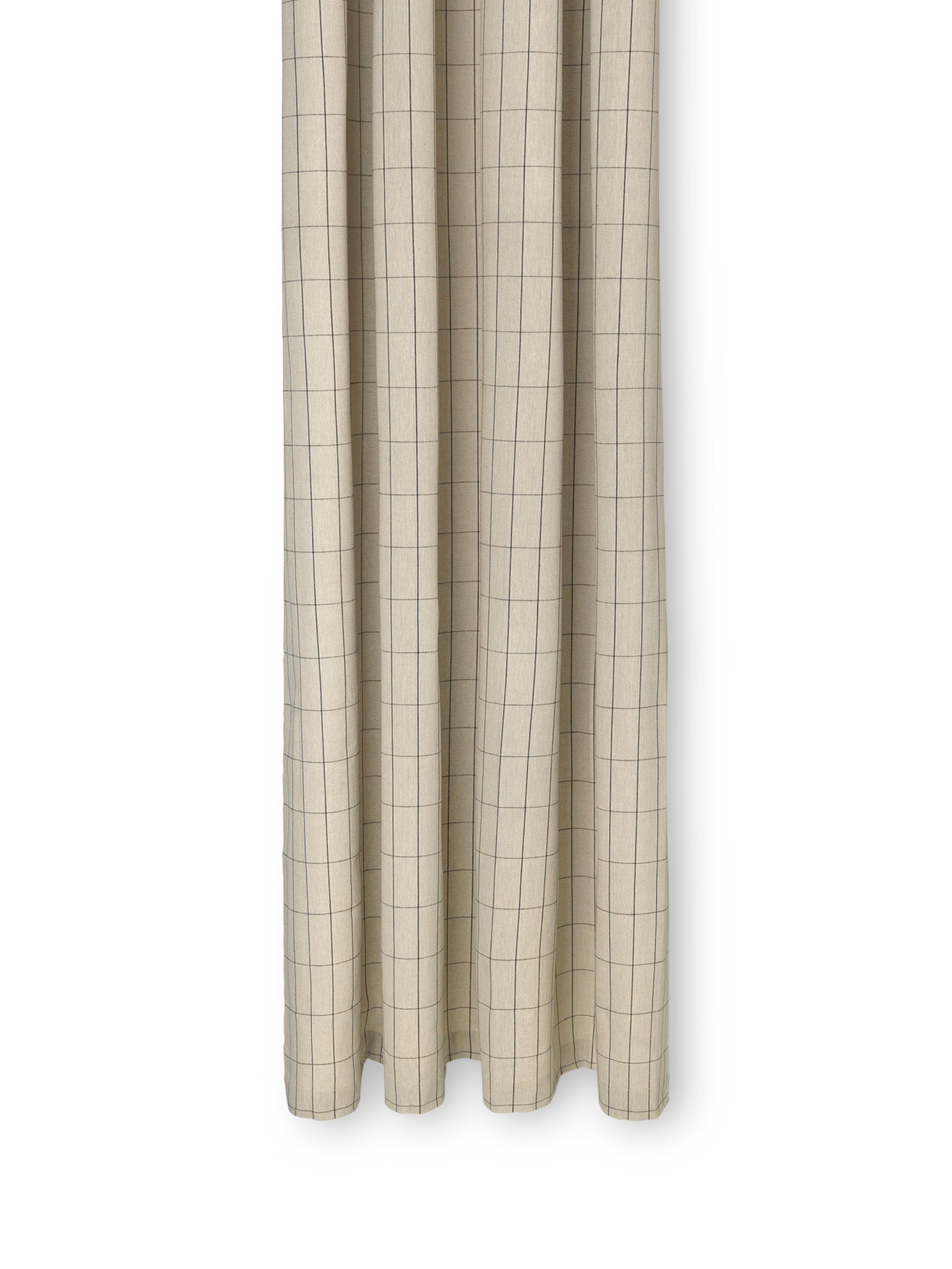 CHAMBRAY Shower Curtain Beige with Black Checkered Pattern