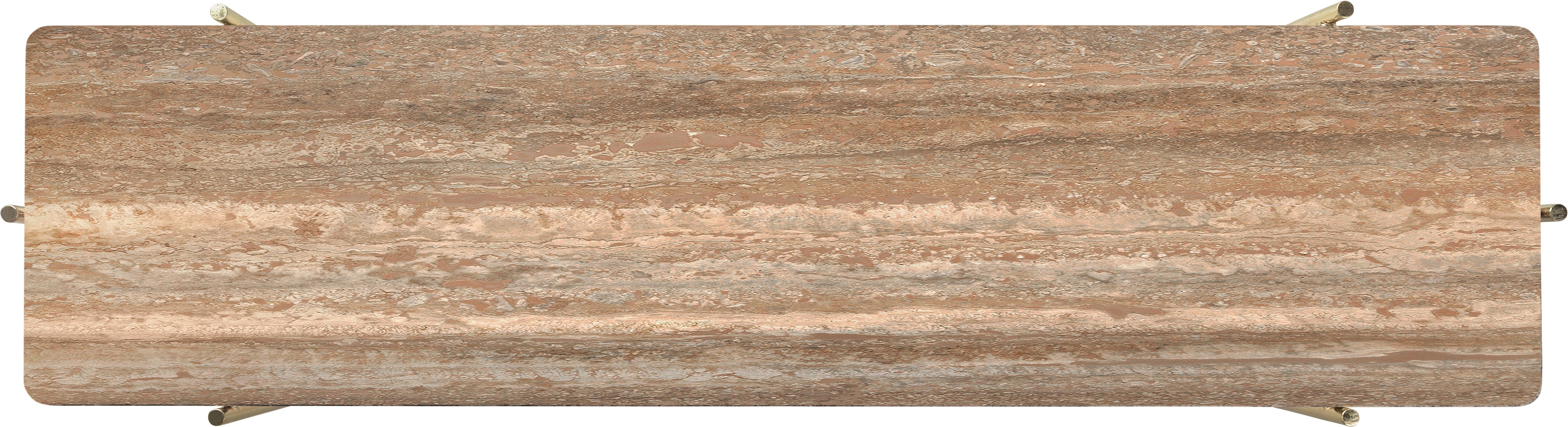 Konzole TS travertin se zlatou základnou