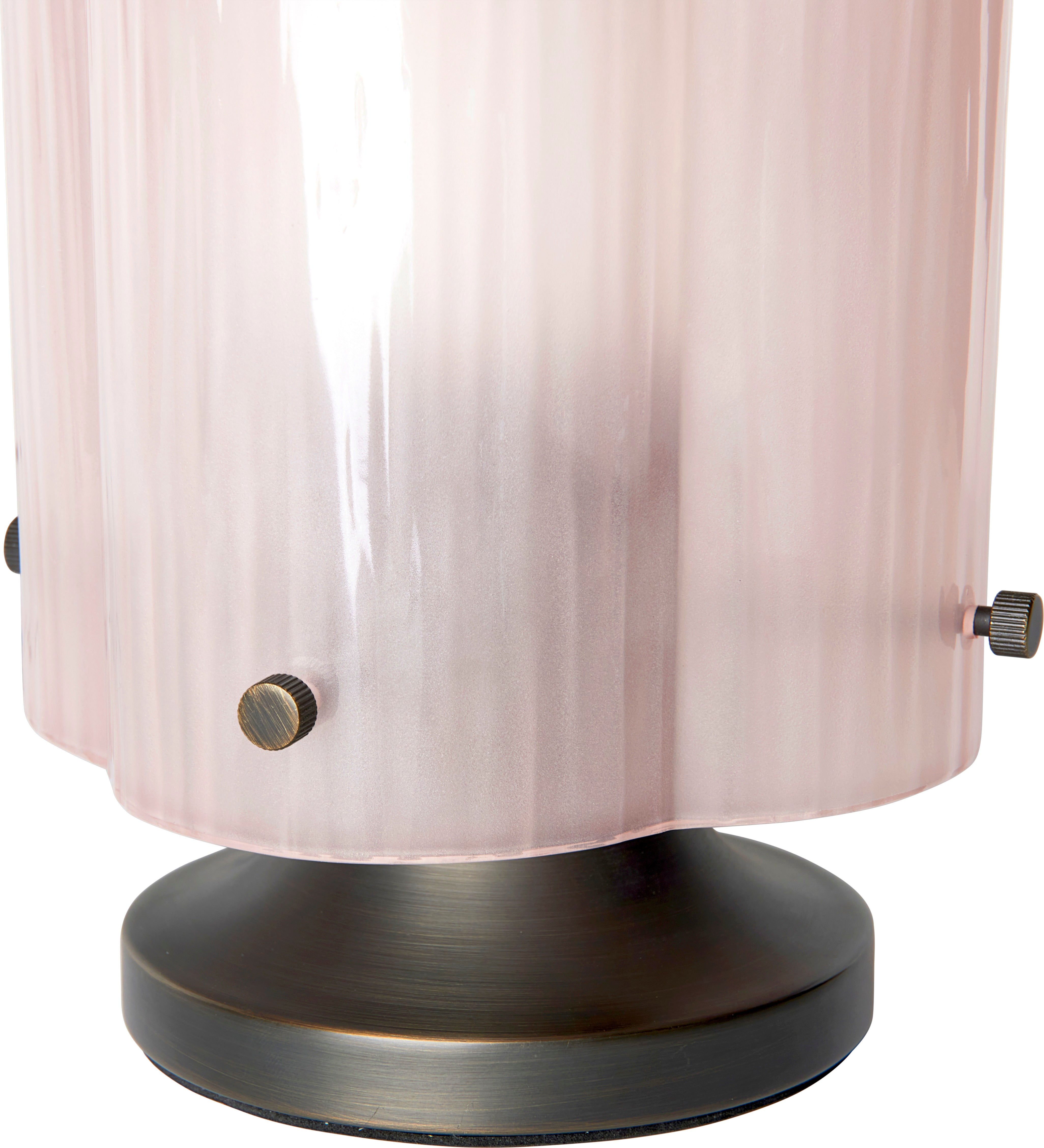 Stolní lampa SEINE růžové sklo