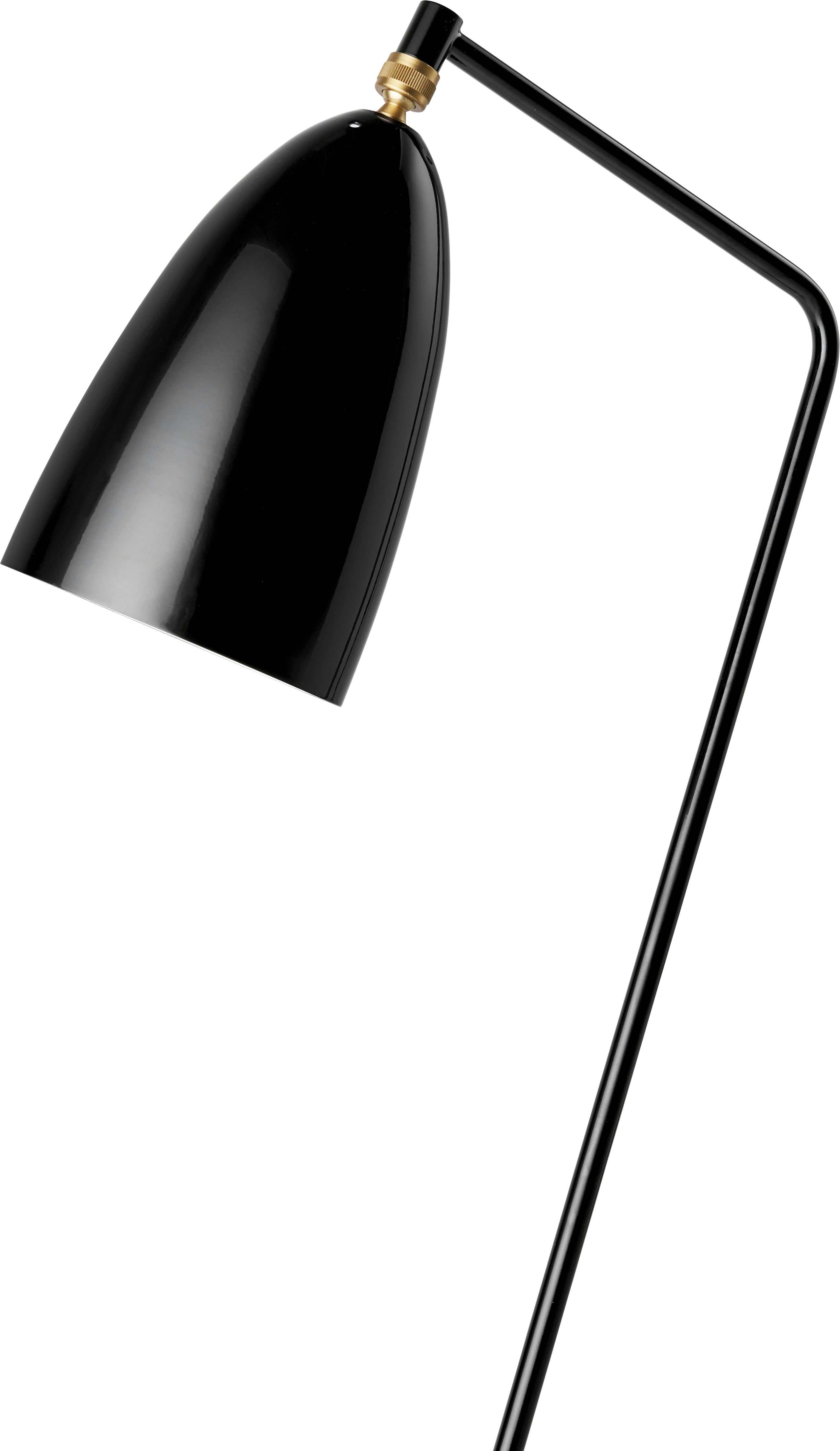 Stojací lampa na čtení GRÄSHOPPA černý lesklý trojnožka