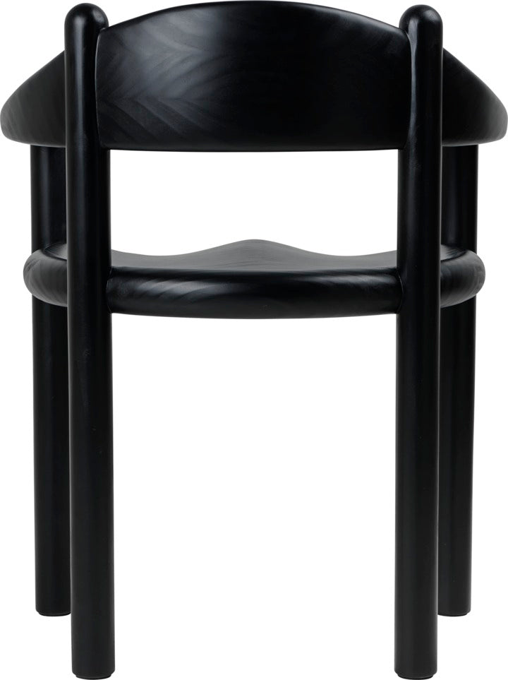 DAUMILLER Armchair with Armrests Black Pine Wood