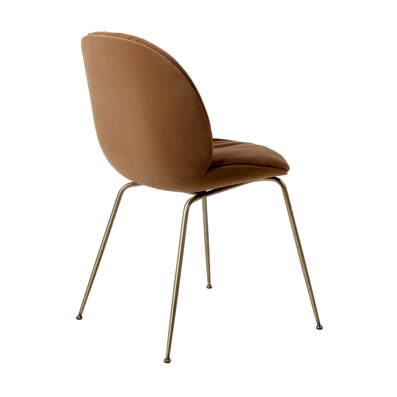 BEETLE SOFT upholstered chair with a brass base