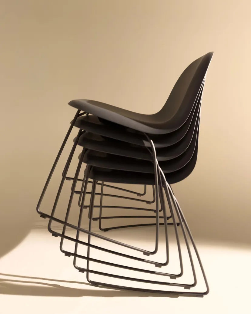 GUBI 3D Chair with Gray Seat and Black Base