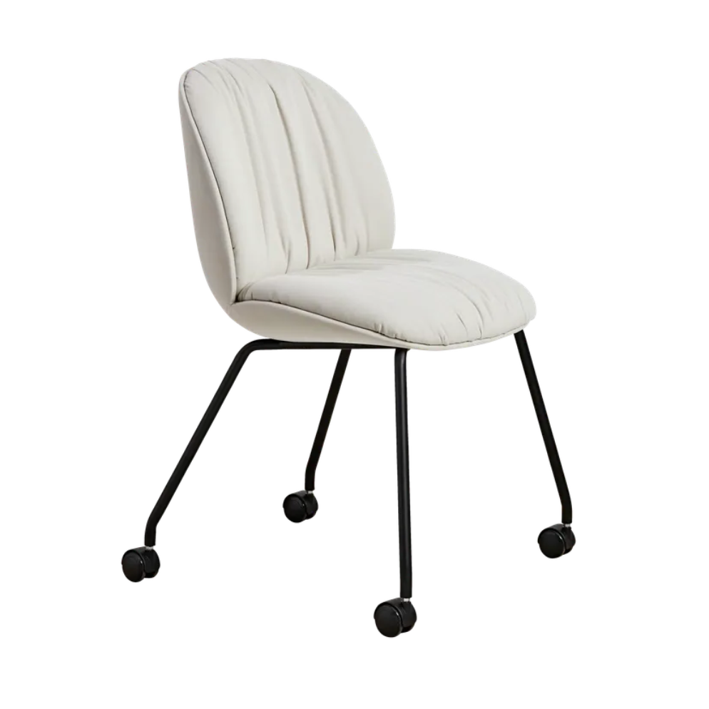 BEETLE SOFT upholstered office chair with black legs and wheels