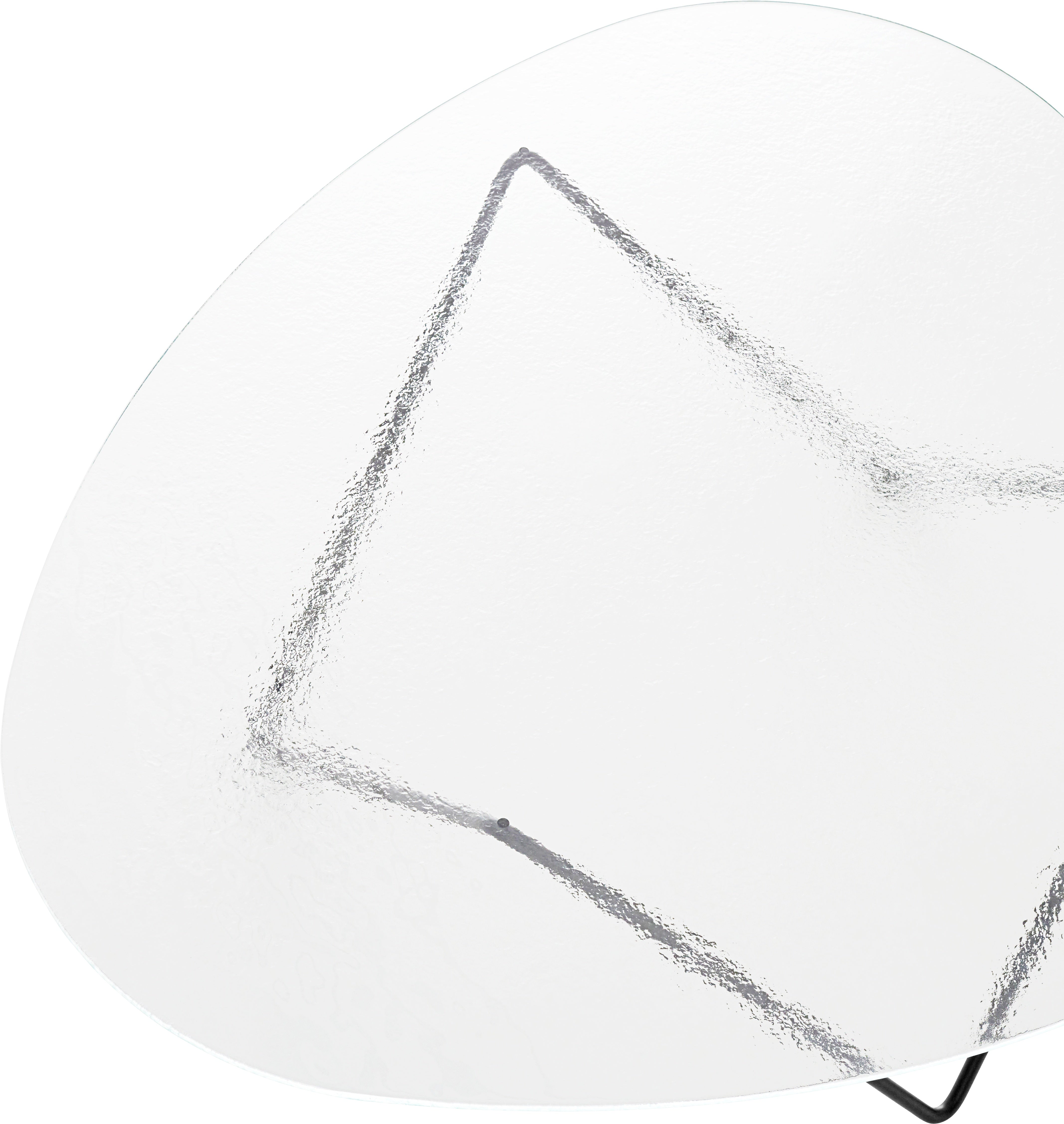 PEDRERA Coffee Table with Transparent Glass and Black Base