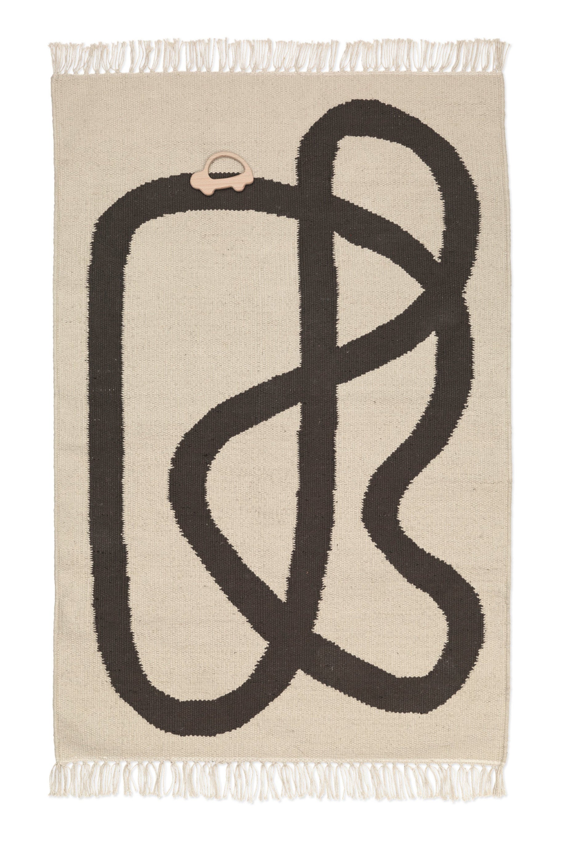 Children's rug LANE beige with chocolate