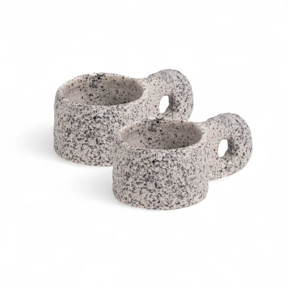 Sada šálků na kávu NEWLITHIC šedá porcelán