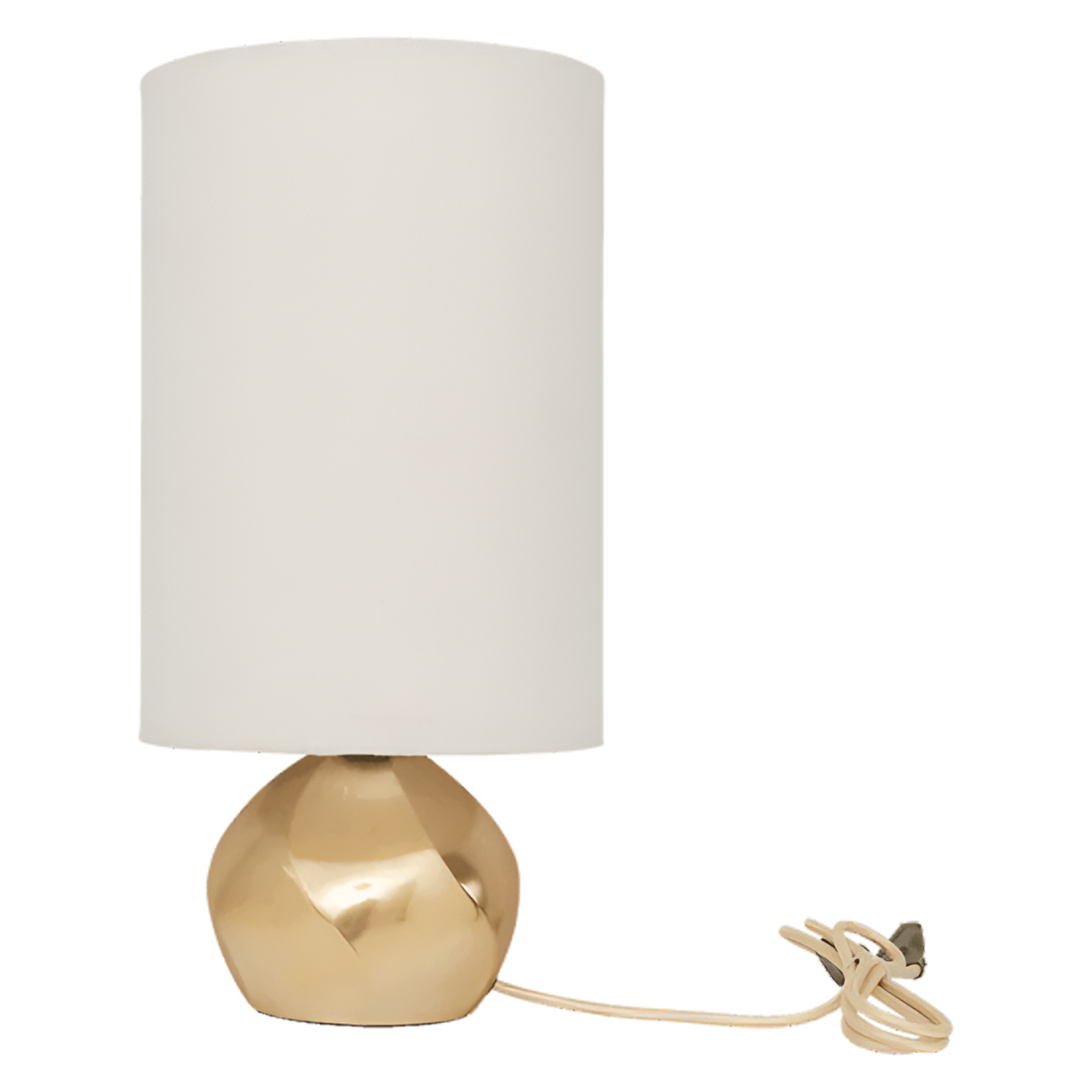 Stolní lampa SUKI bavlněný stínidlo se zlatým podstavcem