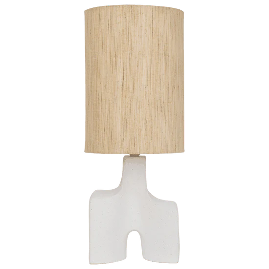 Hikari table lamp Ceramic base with a sand lampshade