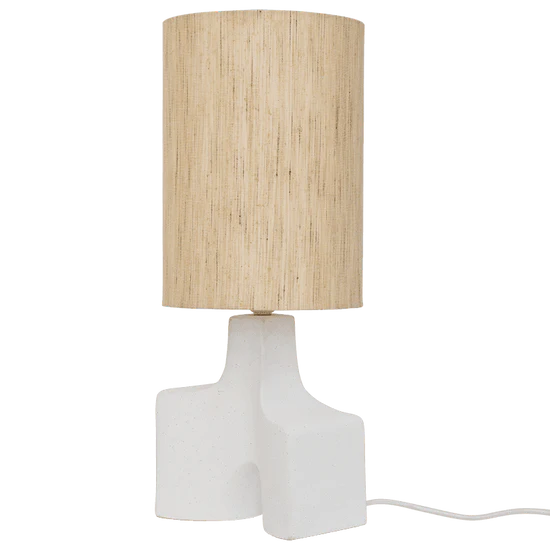 Hikari table lamp Ceramic base with a sand lampshade