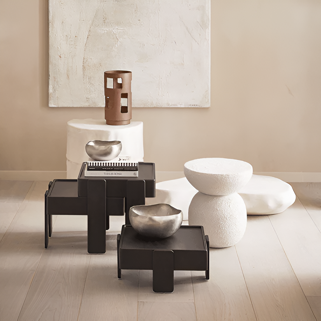 Stolní lampa ANGOLI rezavohnědá