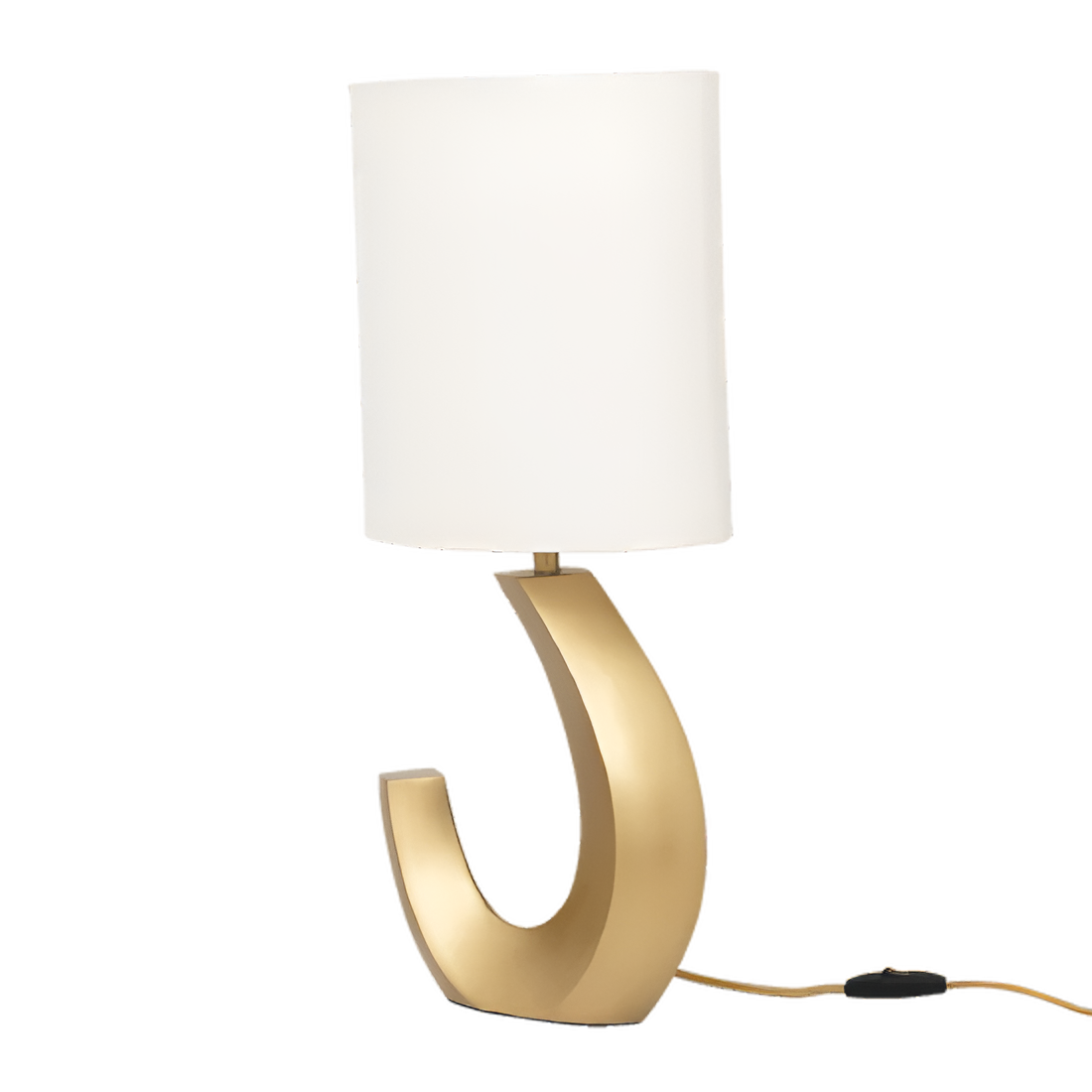Table lamp Elena Golden base with a cotton lampshade