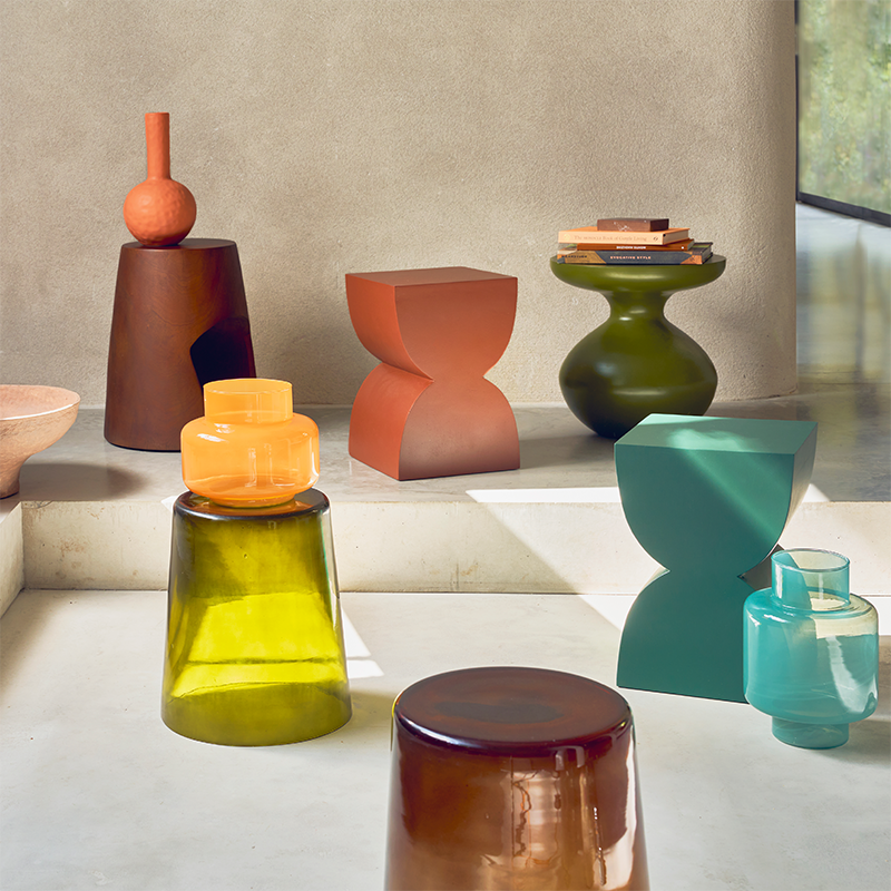 Boční stolek KAI zelené sklo