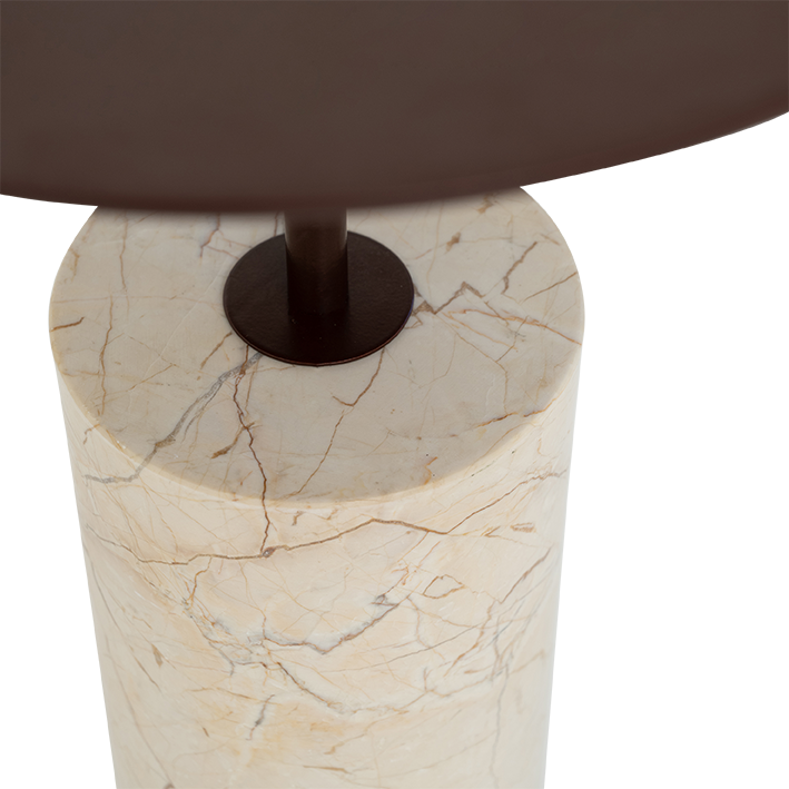 Maty B side table brown with a mamrurian base